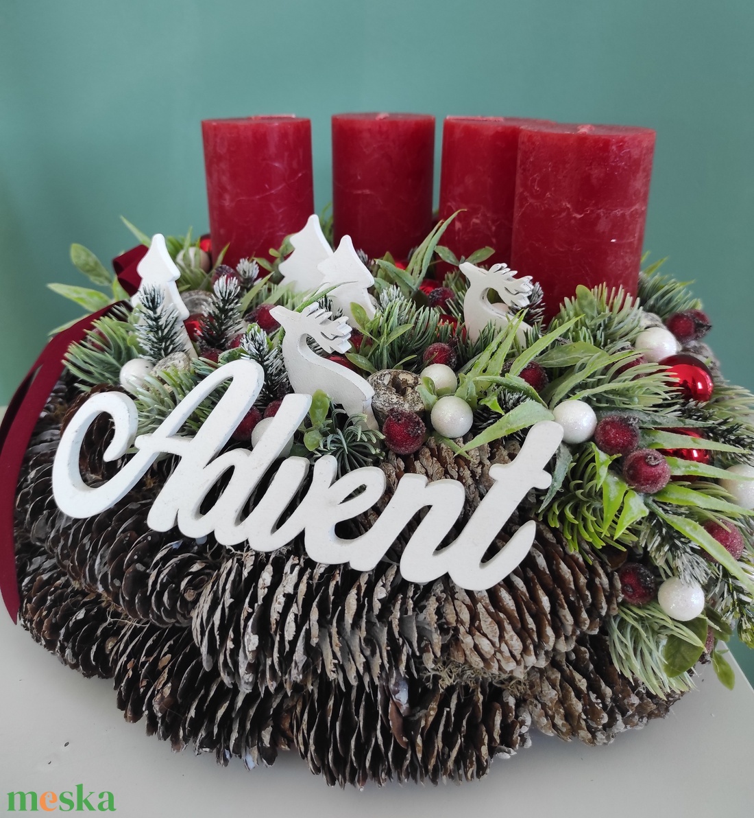 Advent feliratú piros adventi koszorú - karácsony - adventi díszek - adventi koszorú - Meska.hu Advent feliratú piros adventi koszorú - karácsony - adventi díszek - adventi koszorú - Meska.hu