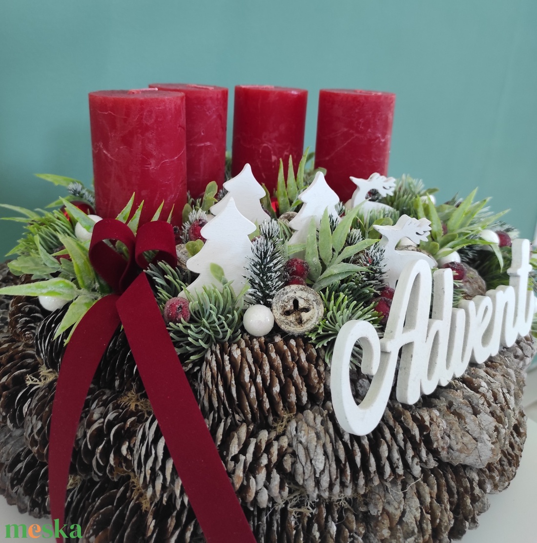 Advent feliratú piros adventi koszorú - karácsony - adventi díszek - adventi koszorú - Meska.hu Advent feliratú piros adventi koszorú - karácsony - adventi díszek - adventi koszorú - Meska.hu