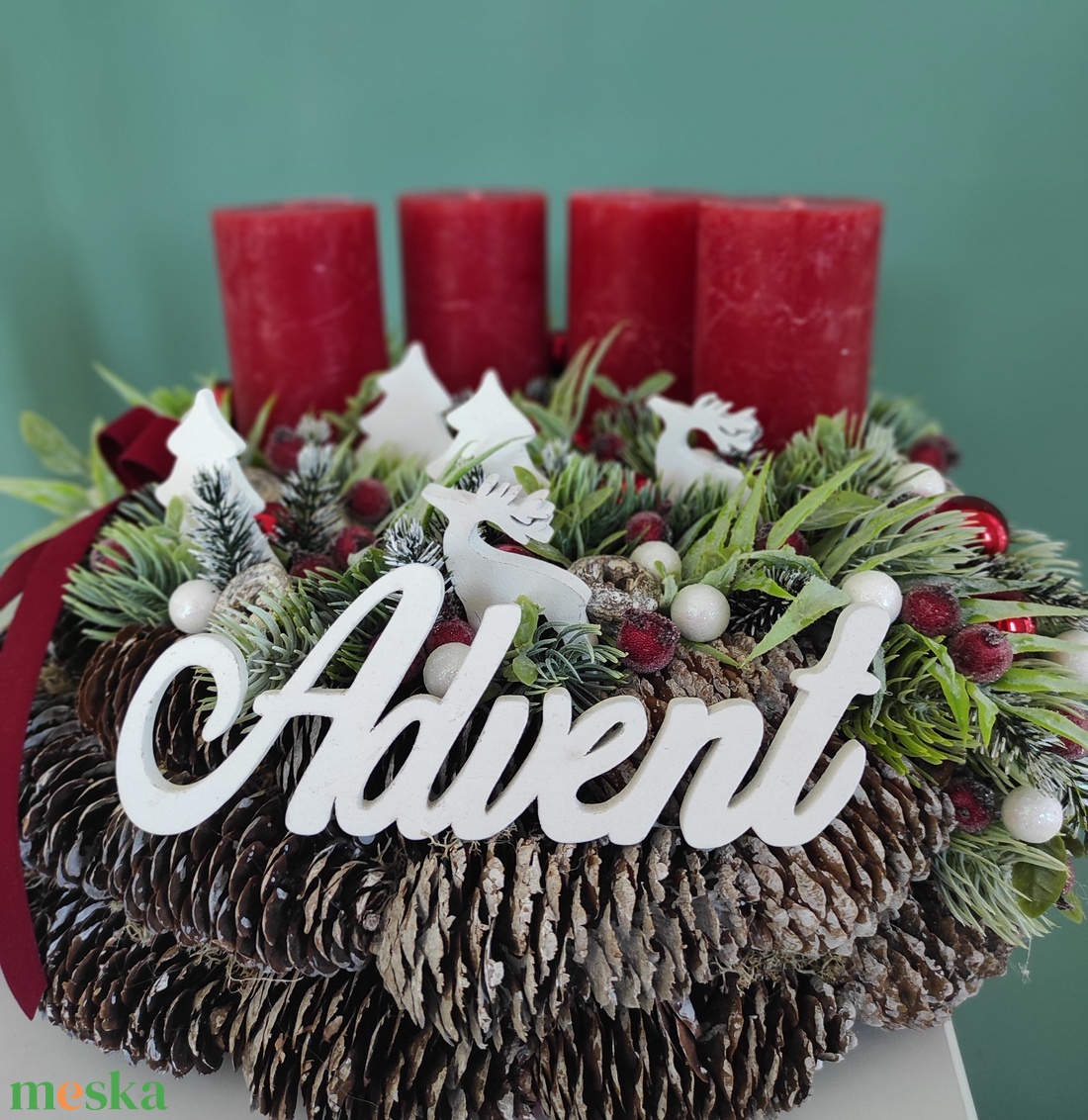 Advent feliratú piros adventi koszorú - karácsony - adventi díszek - adventi koszorú - Meska.hu Advent feliratú piros adventi koszorú - karácsony - adventi díszek - adventi koszorú - Meska.hu