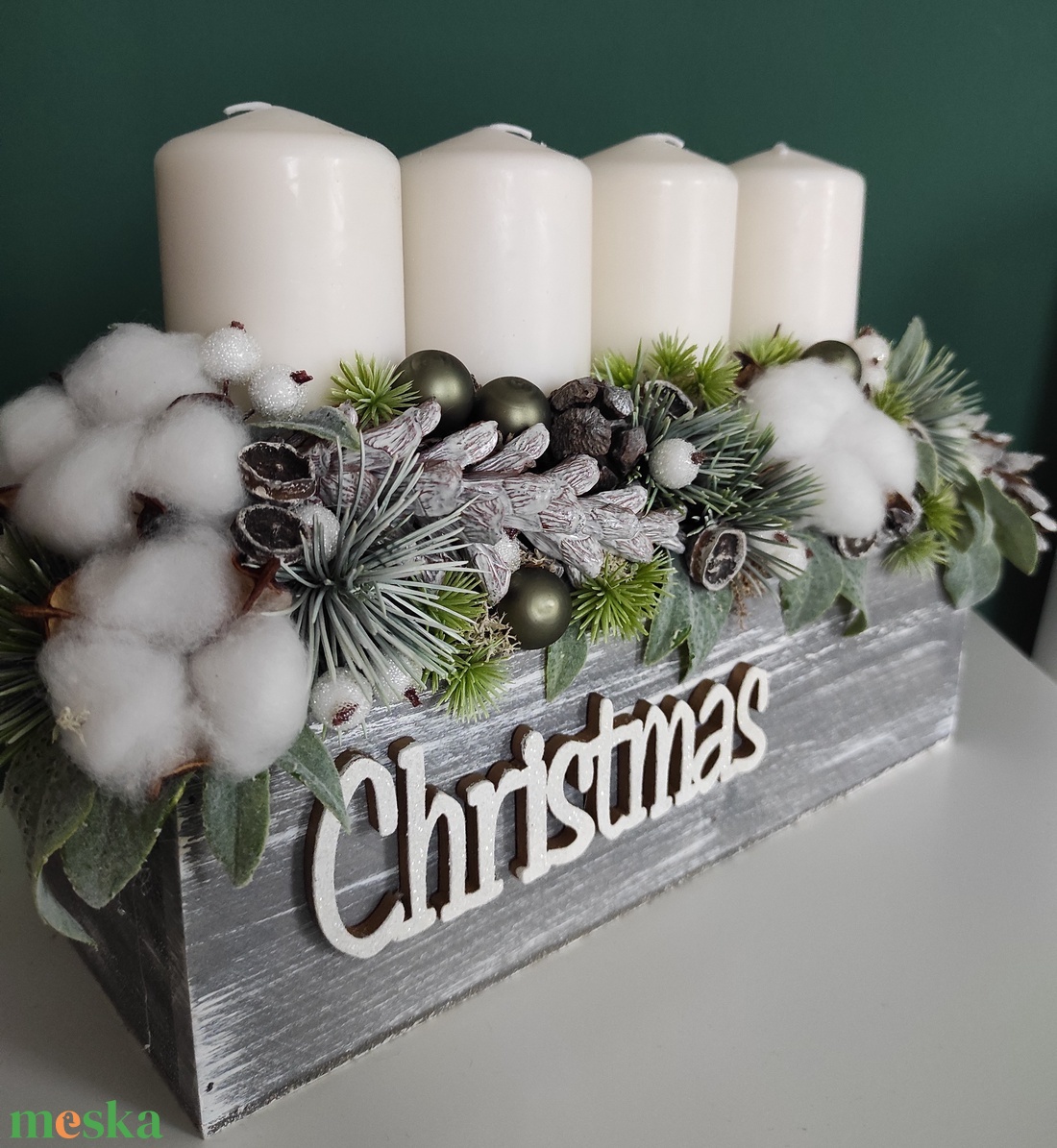 Havas, deres adventi asztaldísz - karácsony - adventi díszek - adventi asztaldísz - Meska.hu