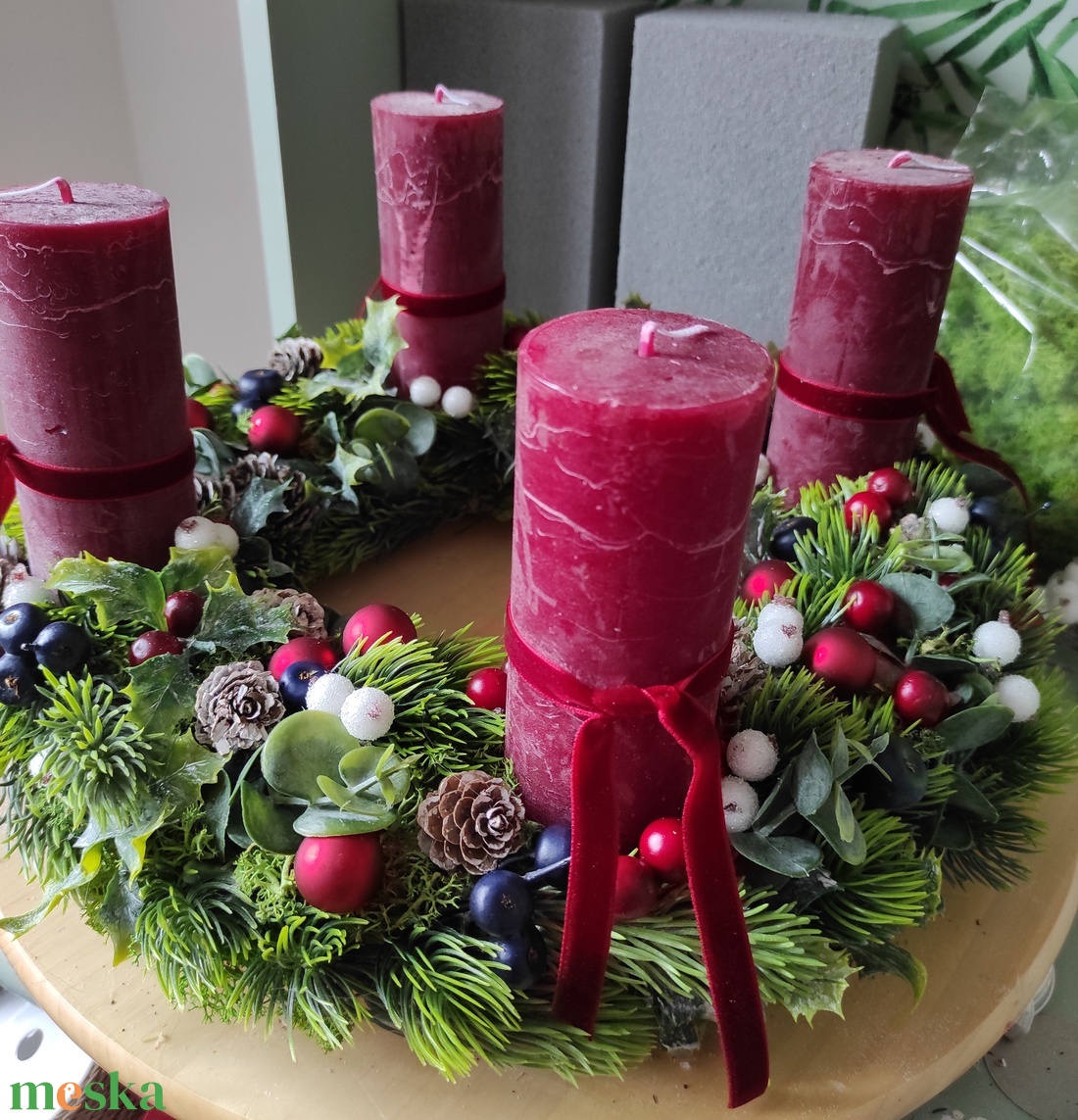 Bogyós adventi koszorú - karácsony - adventi díszek - adventi asztaldísz - Meska.hu Bogyós adventi koszorú - karácsony - adventi díszek - adventi asztaldísz - Meska.hu