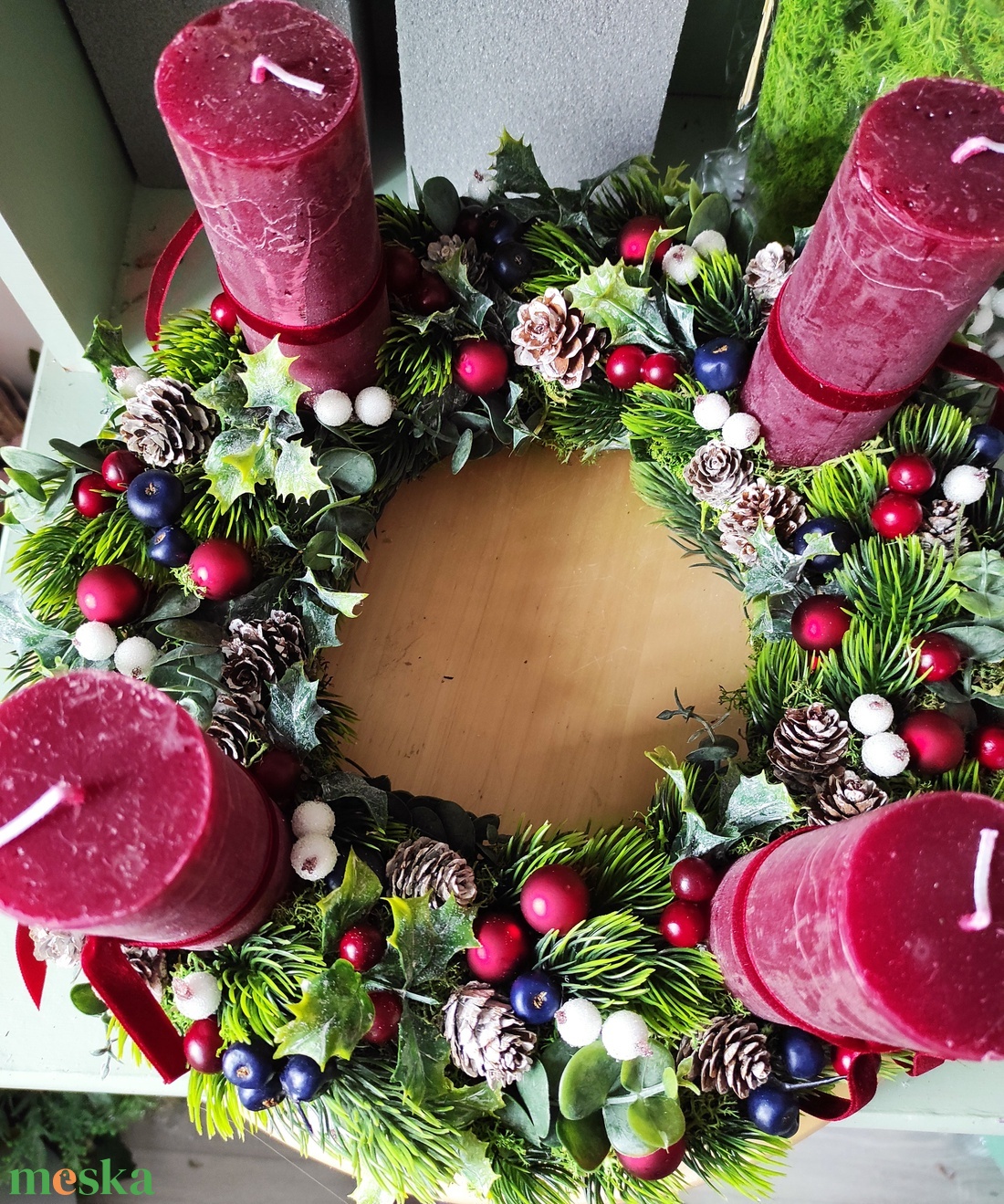 Bogyós adventi koszorú - karácsony - adventi díszek - adventi asztaldísz - Meska.hu Bogyós adventi koszorú - karácsony - adventi díszek - adventi asztaldísz - Meska.hu