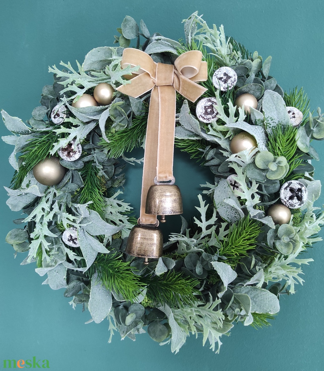 Karácsonyi ajtódísz haranggal - karácsony - adventi díszek - adventi ajtódísz - Meska.hu