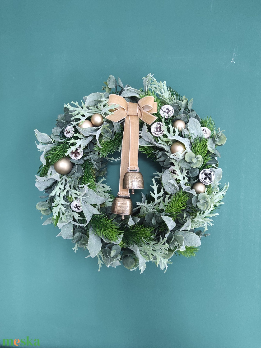 Karácsonyi ajtódísz haranggal - karácsony - adventi díszek - adventi ajtódísz - Meska.hu