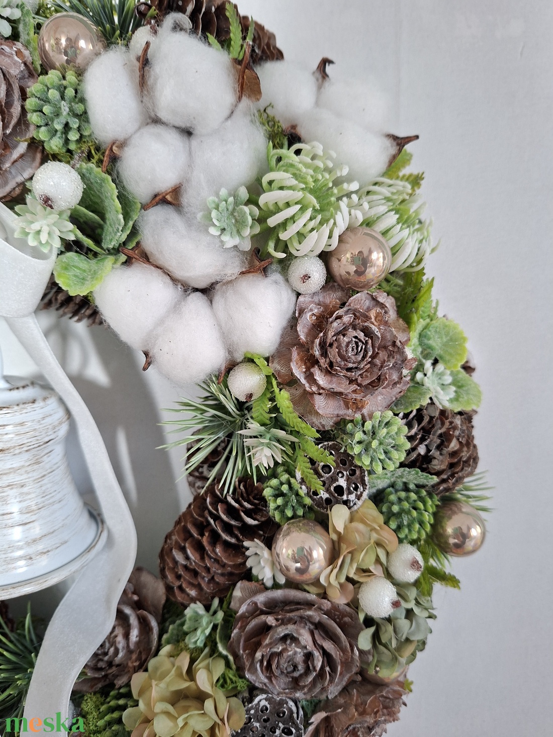 Téli ajtódísz haranggal - karácsony - karácsonyi lakásdekoráció - karácsonyi ajtódíszek - Meska.hu