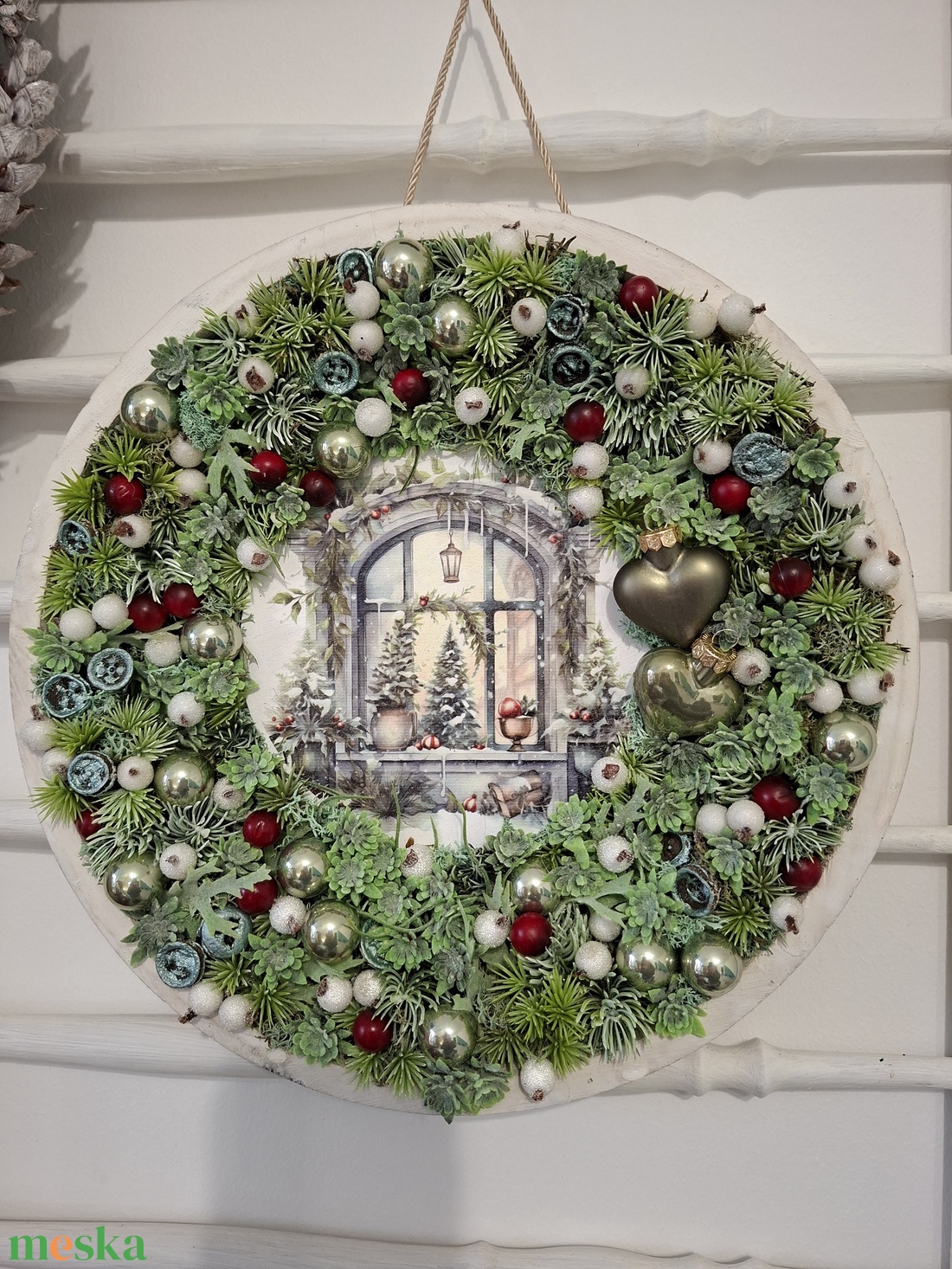 Karácsonyi ajtódísz, falidísz   - karácsony - karácsonyi lakásdekoráció - karácsonyi ajtódíszek - Meska.hu