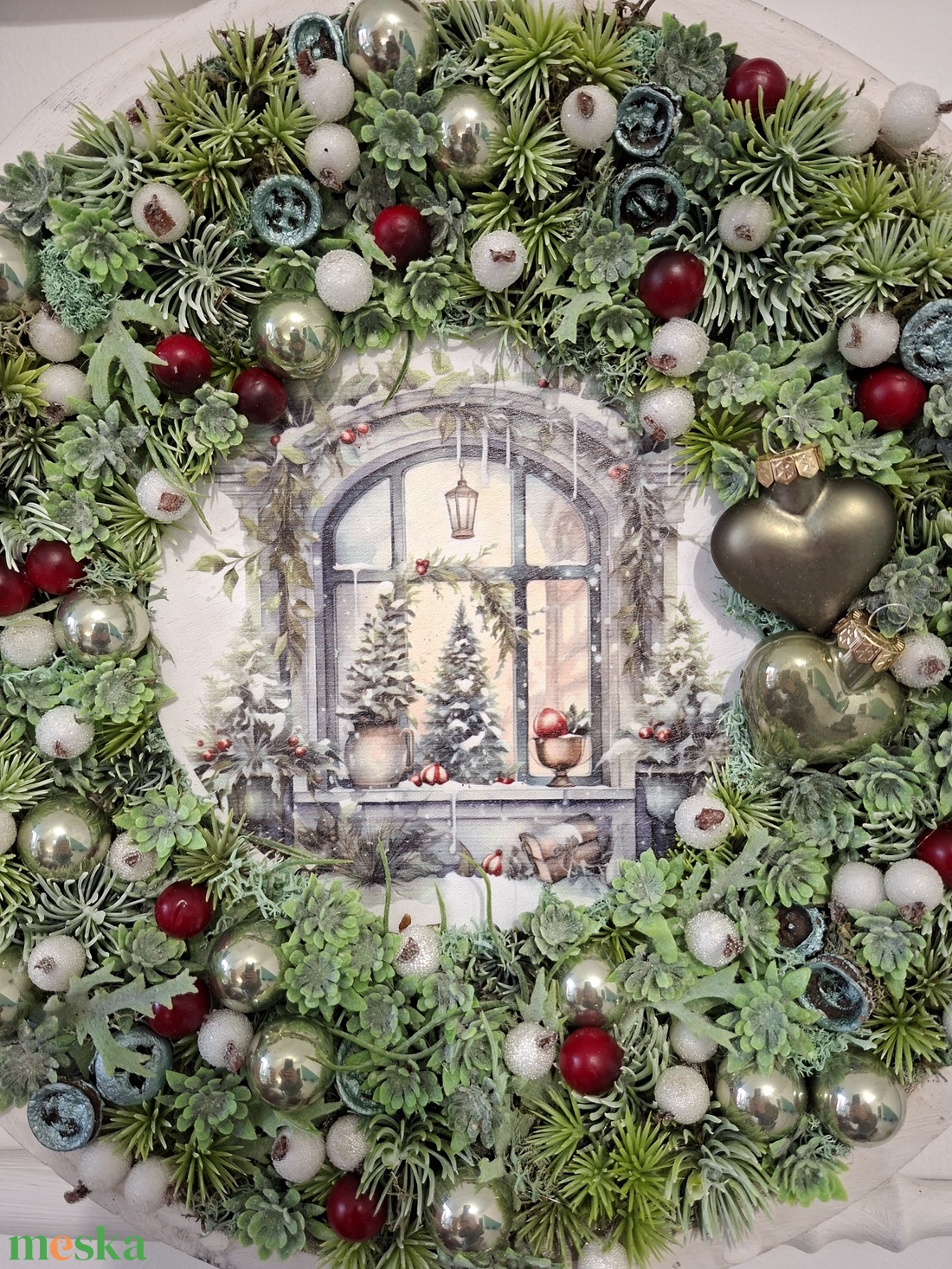 Karácsonyi ajtódísz, falidísz   - karácsony - karácsonyi lakásdekoráció - karácsonyi ajtódíszek - Meska.hu