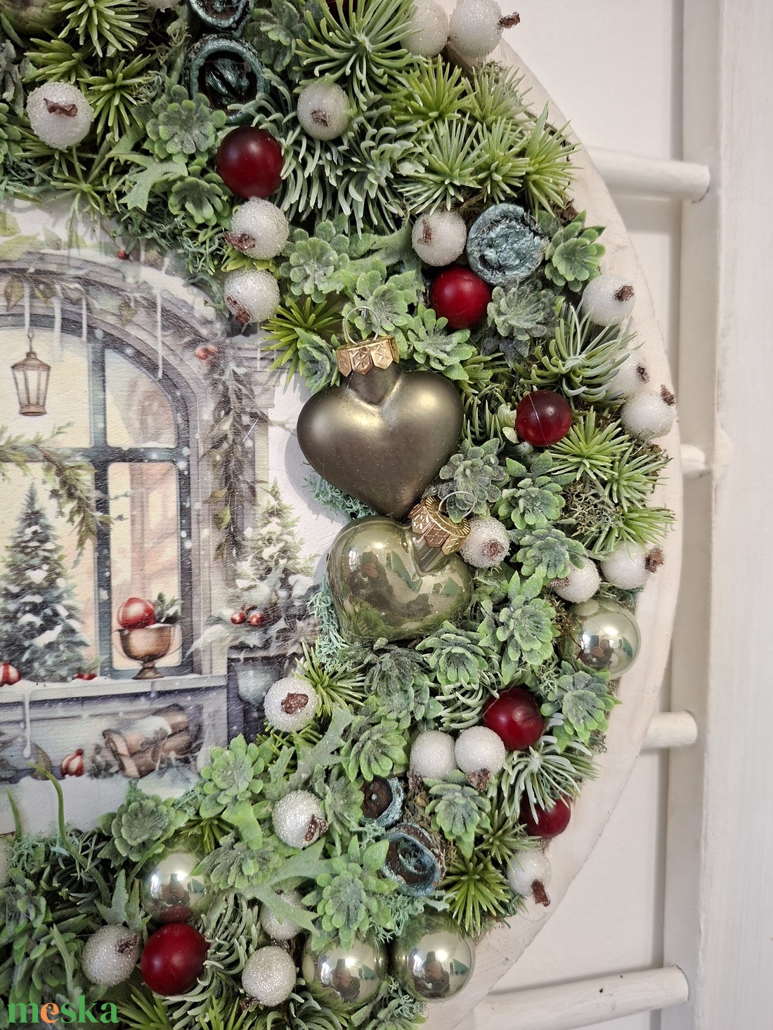 Karácsonyi ajtódísz, falidísz   - karácsony - karácsonyi lakásdekoráció - karácsonyi ajtódíszek - Meska.hu