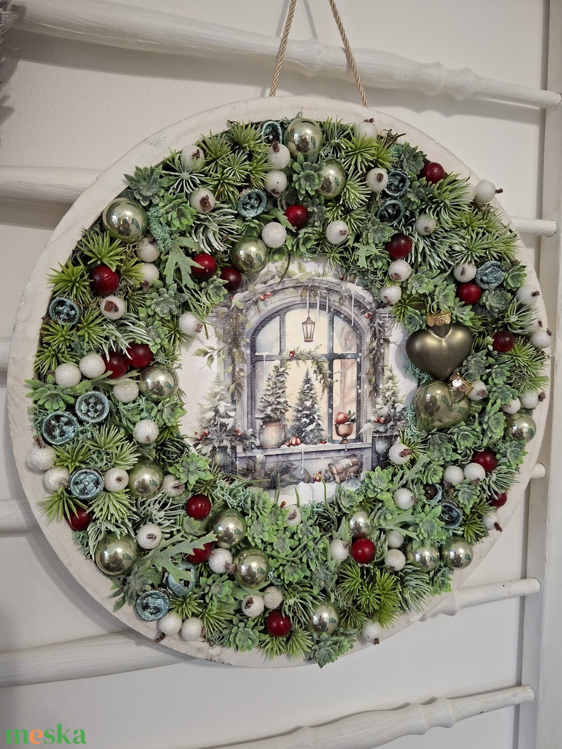 Karácsonyi ajtódísz, falidísz   - karácsony - karácsonyi lakásdekoráció - karácsonyi ajtódíszek - Meska.hu