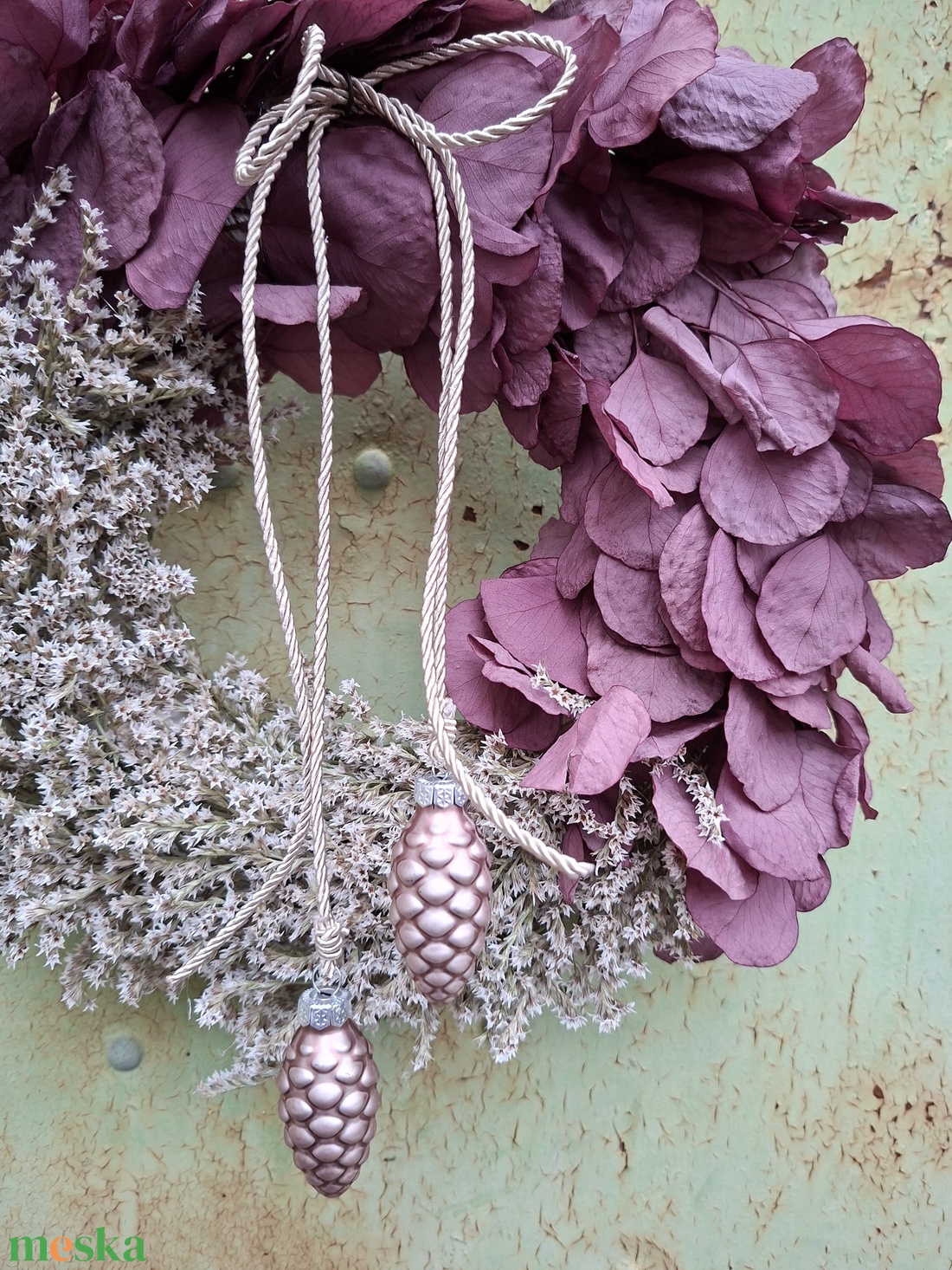 Eukaliptuszos karácsonyi ajtódísz - karácsony - karácsonyi lakásdekoráció - karácsonyi ajtódíszek - Meska.hu