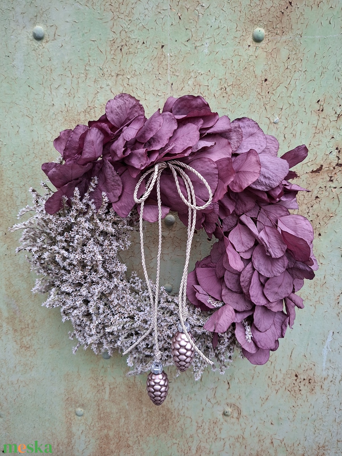 Eukaliptuszos karácsonyi ajtódísz - karácsony - karácsonyi lakásdekoráció - karácsonyi ajtódíszek - Meska.hu