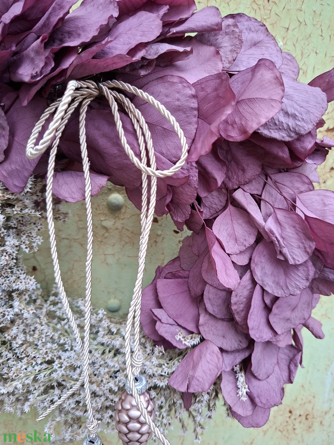 Eukaliptuszos karácsonyi ajtódísz - karácsony - karácsonyi lakásdekoráció - karácsonyi ajtódíszek - Meska.hu