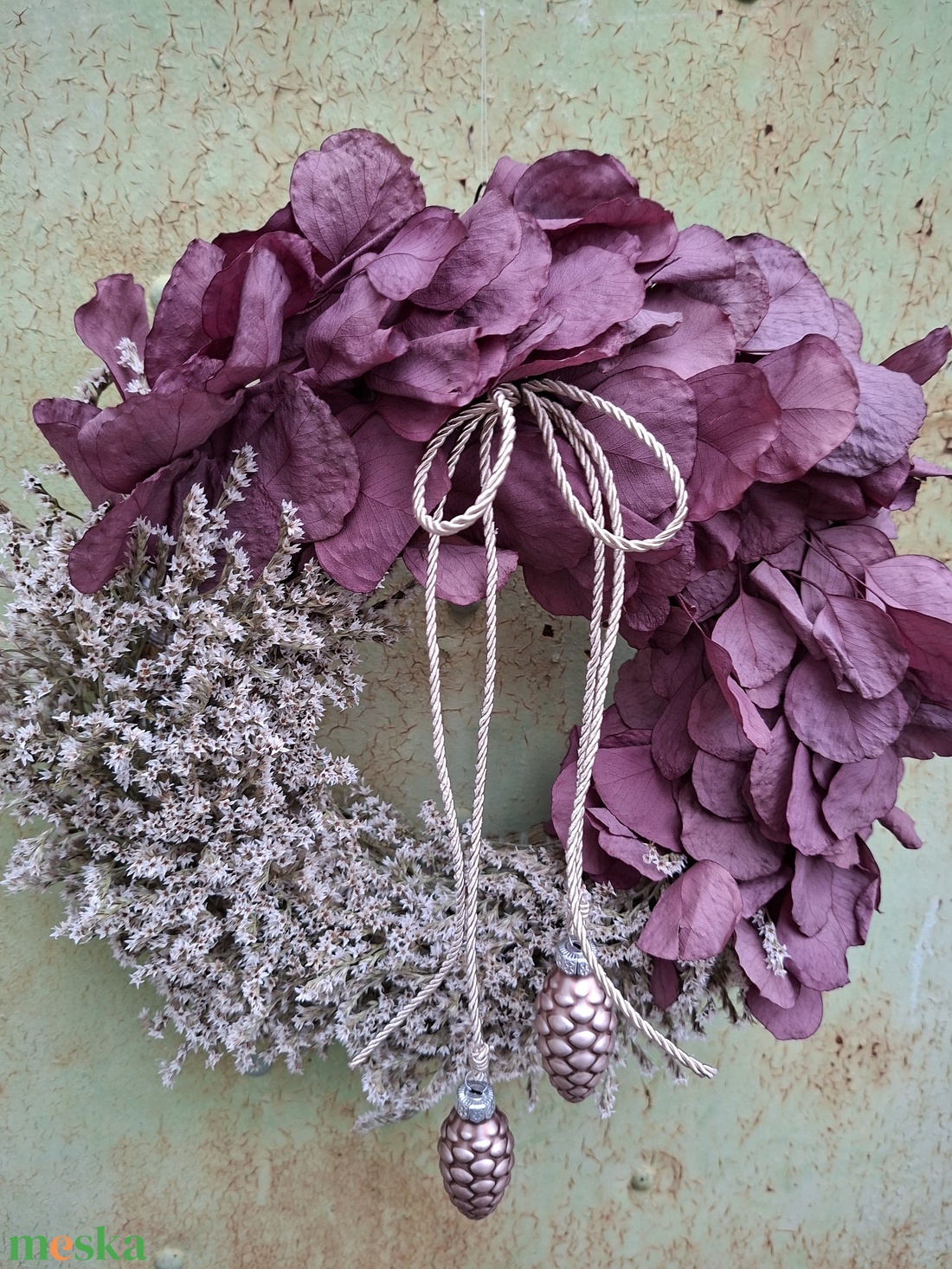 Eukaliptuszos karácsonyi ajtódísz - karácsony - karácsonyi lakásdekoráció - karácsonyi ajtódíszek - Meska.hu