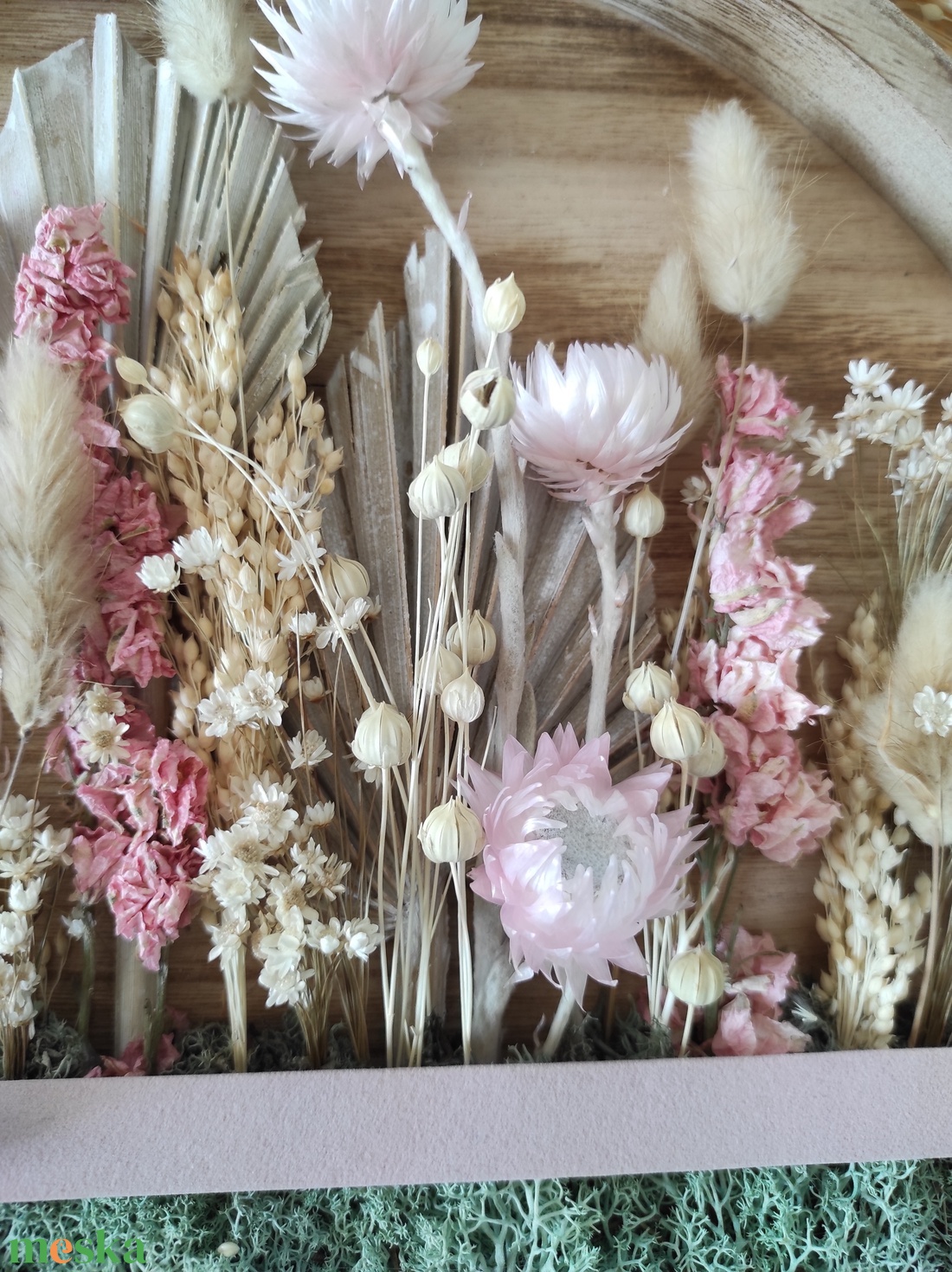 Szárazvirágos falidísz, ajtódísz - otthon & életmód - dekoráció - fali és függő dekoráció - falra akasztható dekor - Meska.hu