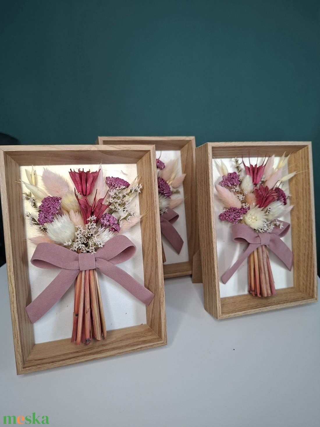 Szárított virágcsokor képkeretben - otthon & életmód - virágdekoráció - virágdíszek - fali virágdekoráció - Meska.hu