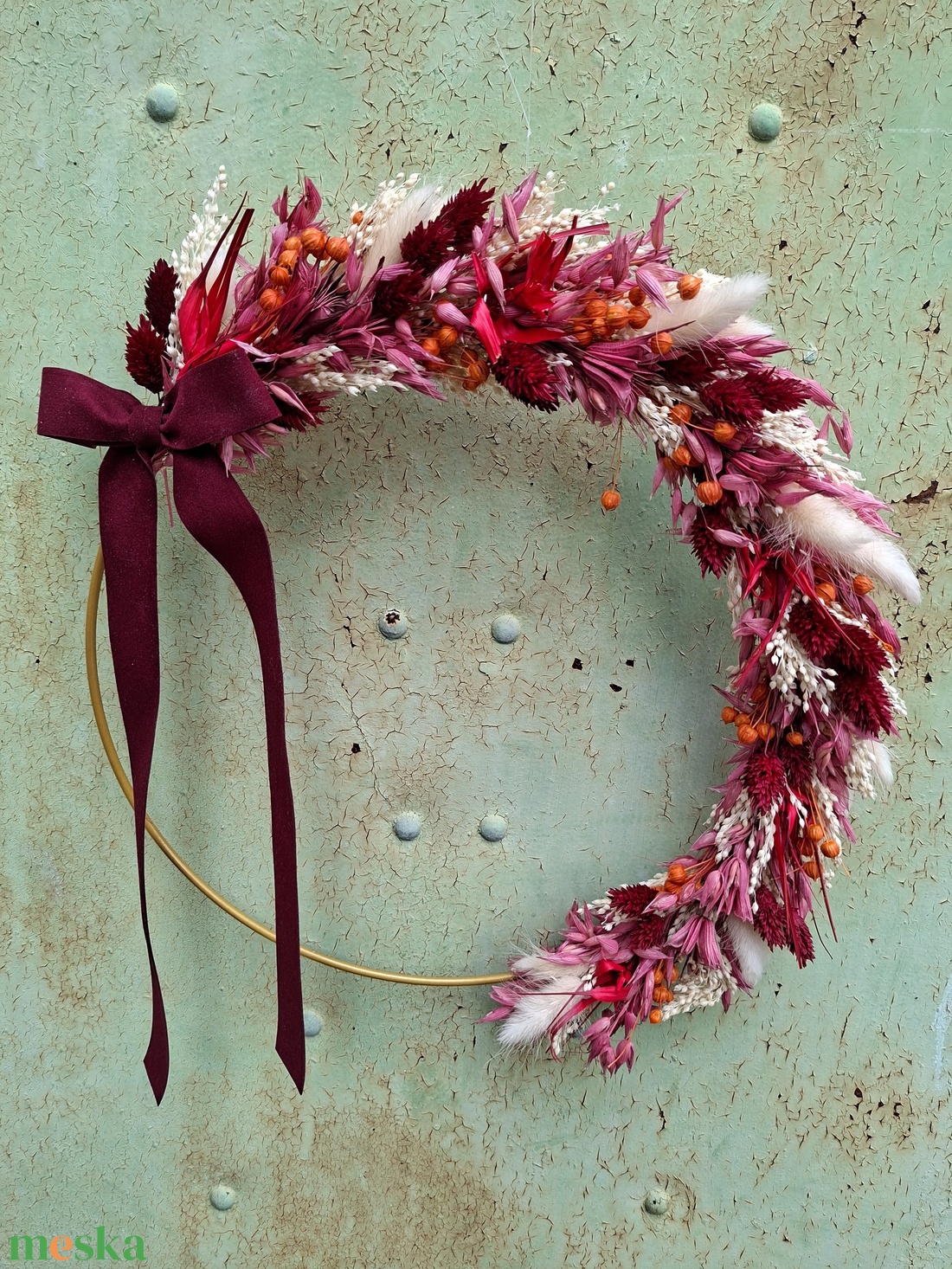 Szárazvirágos ajtódísz, falidísz  - otthon & életmód - dekoráció - ajtó- és ablak dekoráció - ajtódísz & kopogtató - Meska.hu