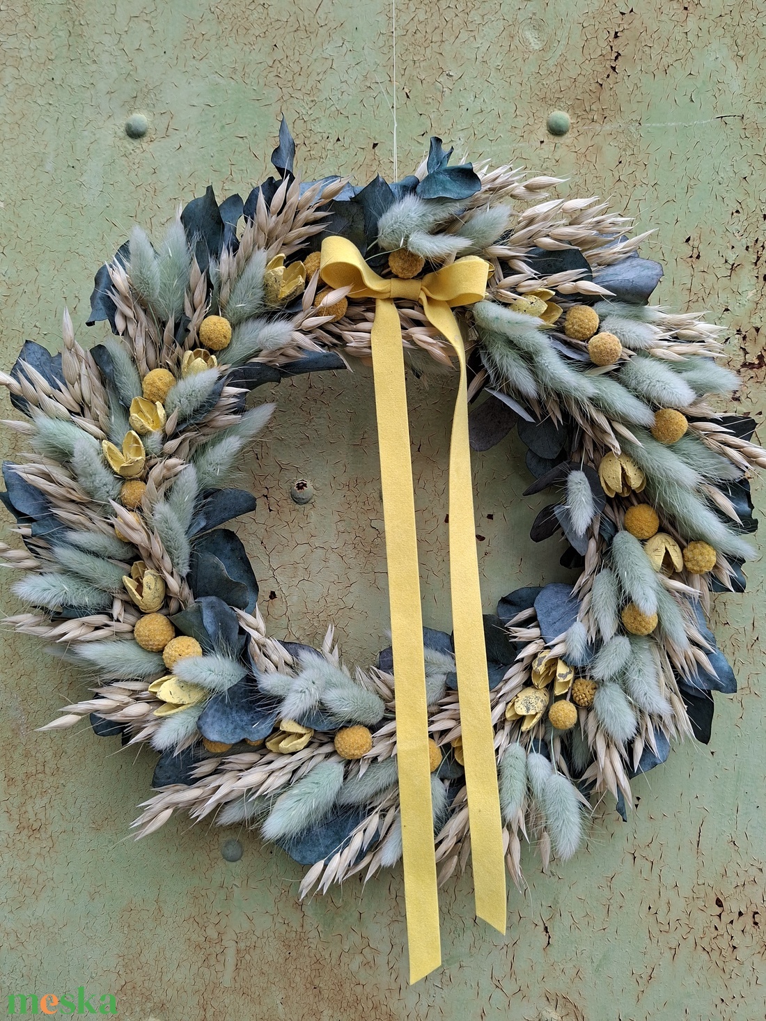 Szárított virágos koszorú, ajtódísz - otthon & életmód - dekoráció - ajtó- és ablak dekoráció - ajtódísz & kopogtató - Meska.hu