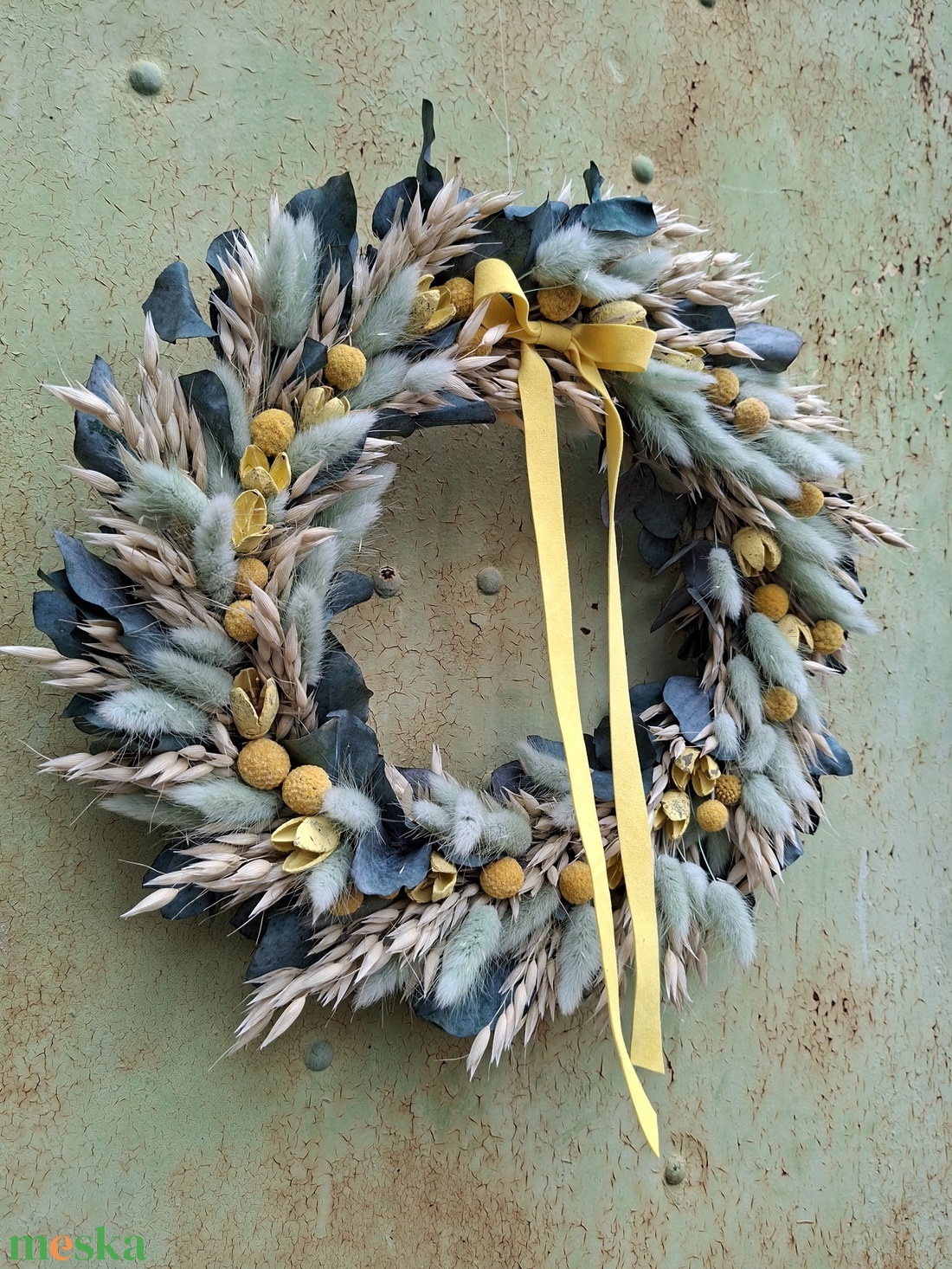 Szárított virágos koszorú, ajtódísz - otthon & életmód - dekoráció - ajtó- és ablak dekoráció - ajtódísz & kopogtató - Meska.hu