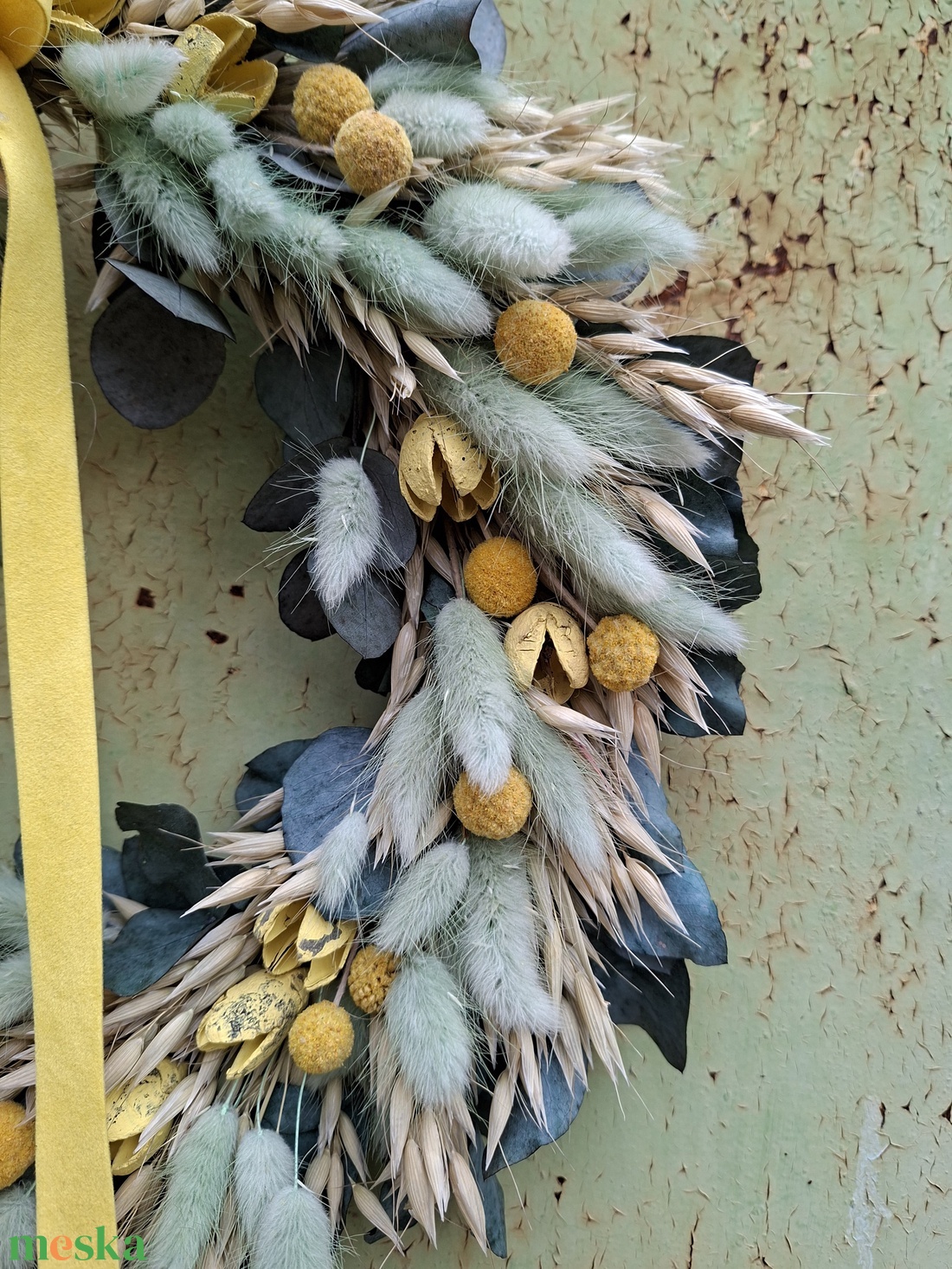 Szárított virágos koszorú, ajtódísz - otthon & életmód - dekoráció - ajtó- és ablak dekoráció - ajtódísz & kopogtató - Meska.hu