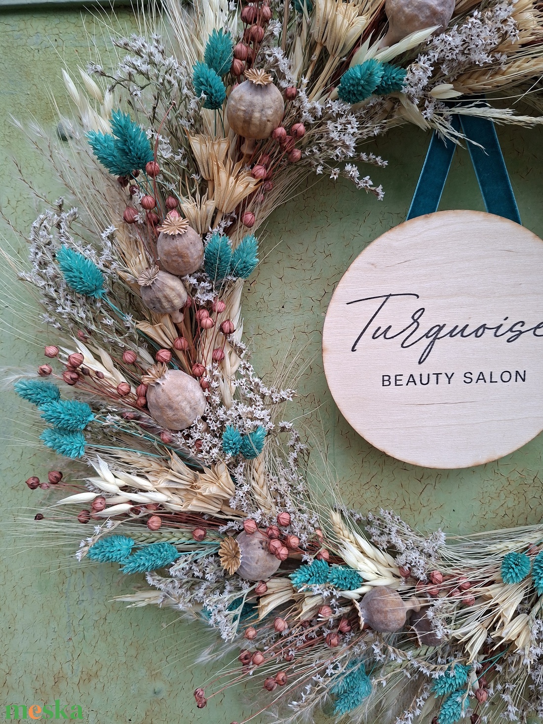 Szárazvirág koszorú - otthon & életmód - dekoráció - ajtó- és ablak dekoráció - ajtódísz & kopogtató - Meska.hu