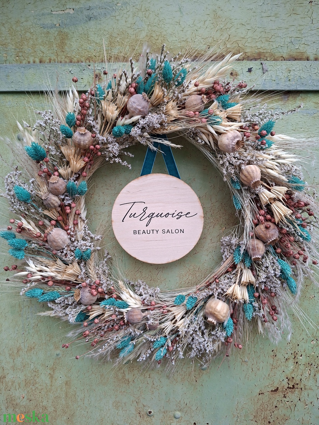 Szárazvirág koszorú - otthon & életmód - dekoráció - ajtó- és ablak dekoráció - ajtódísz & kopogtató - Meska.hu