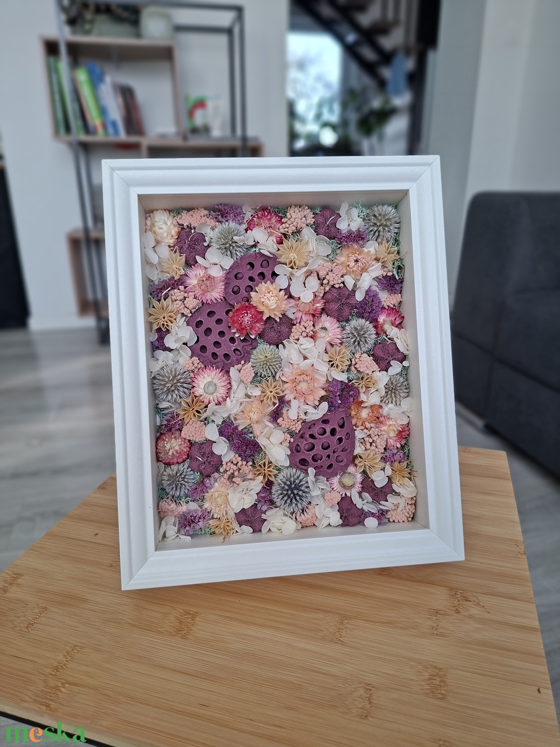 Tavaszi Képkeret szárított virágokkal - otthon & életmód - dekoráció - kép & falikép - képkeret - Meska.hu