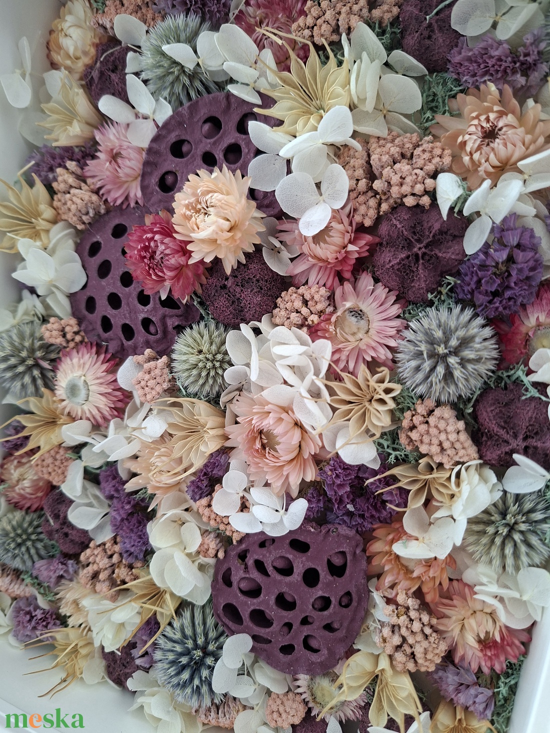 Tavaszi Képkeret szárított virágokkal - otthon & életmód - dekoráció - kép & falikép - képkeret - Meska.hu