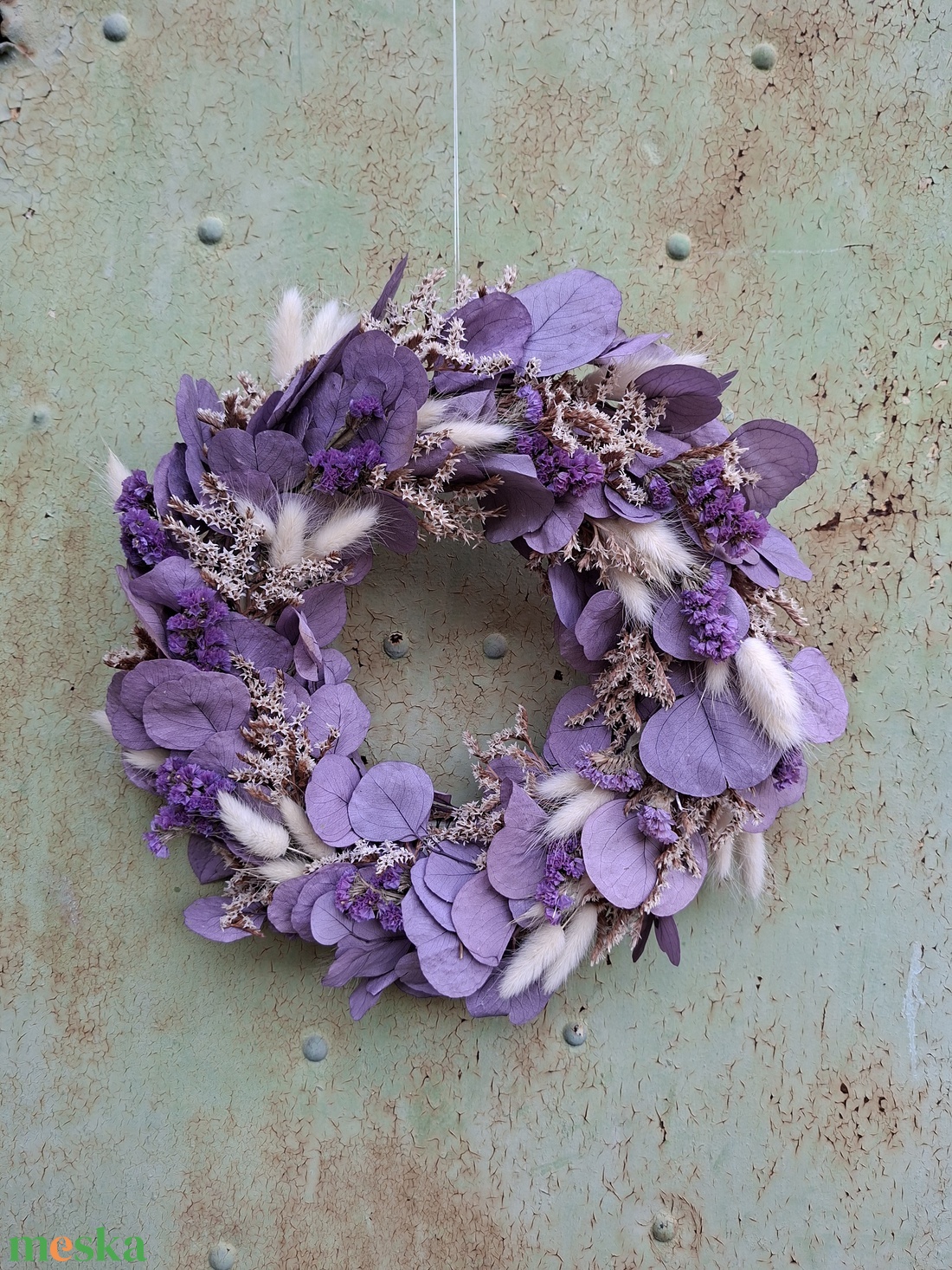 Tavaszi eukaliptuszos ajtódísz - otthon & életmód - dekoráció - ajtó- és ablak dekoráció - ajtódísz & kopogtató - Meska.hu