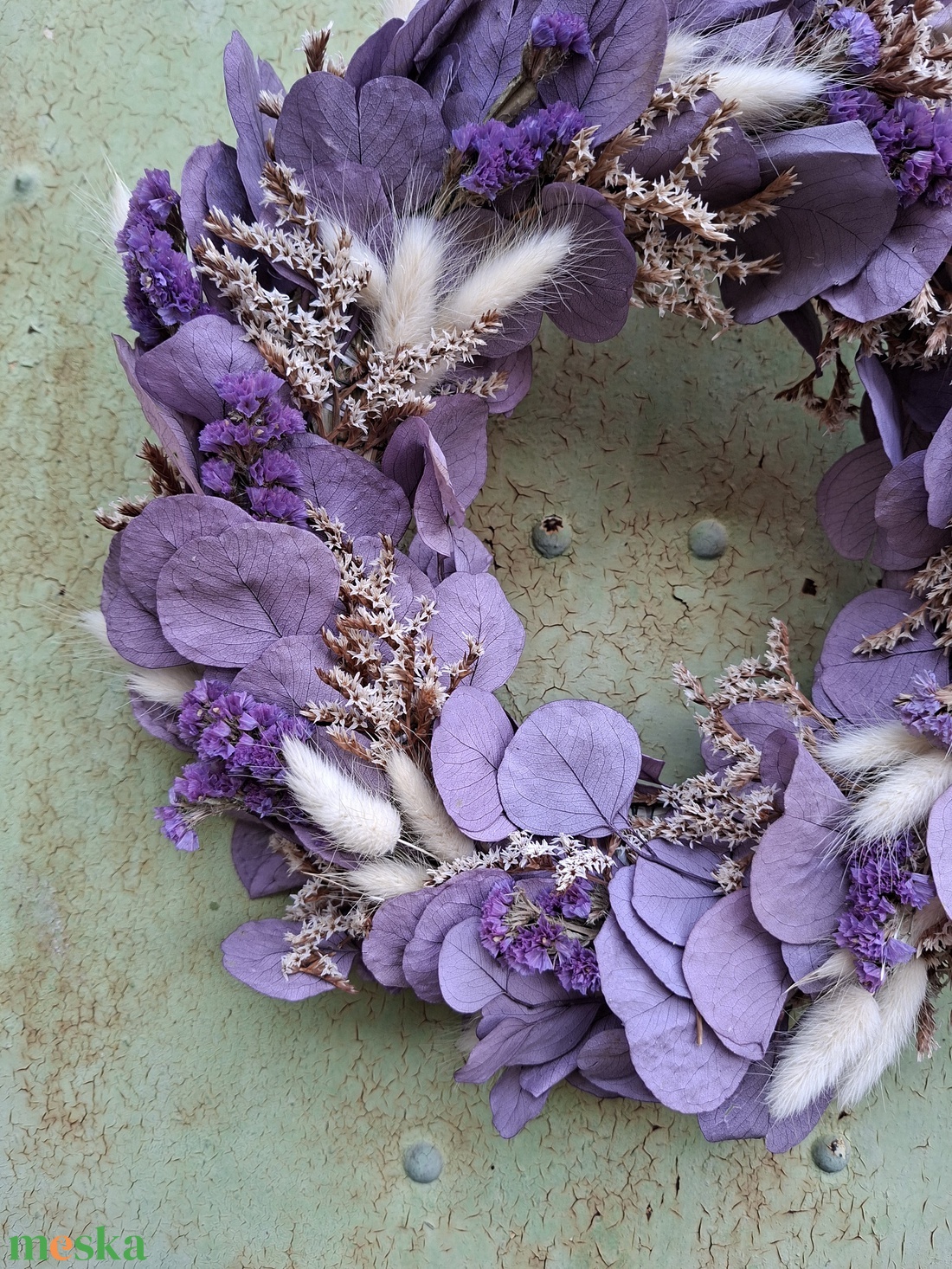 Tavaszi eukaliptuszos ajtódísz - otthon & életmód - dekoráció - ajtó- és ablak dekoráció - ajtódísz & kopogtató - Meska.hu