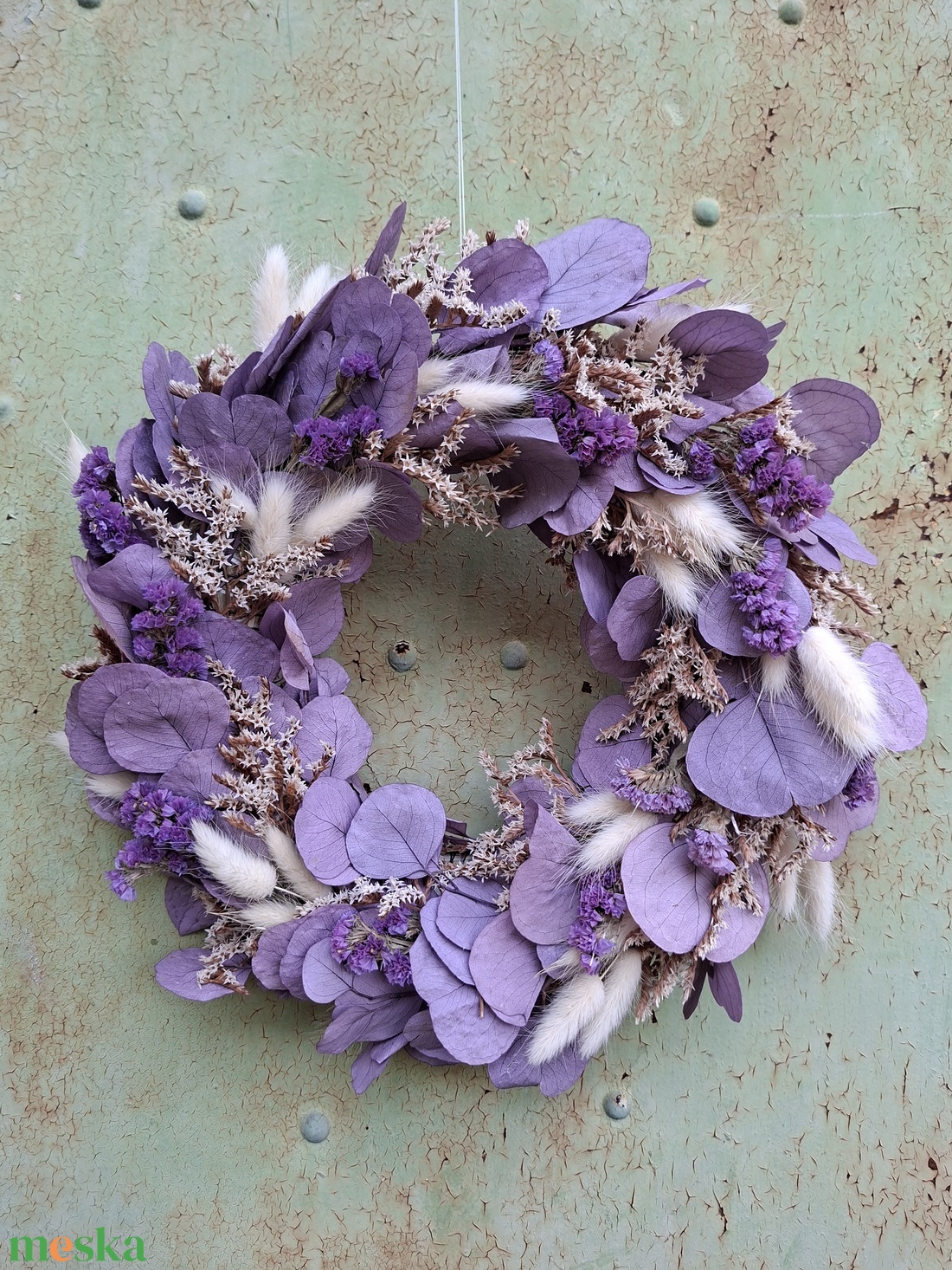 Tavaszi eukaliptuszos ajtódísz - otthon & életmód - dekoráció - ajtó- és ablak dekoráció - ajtódísz & kopogtató - Meska.hu