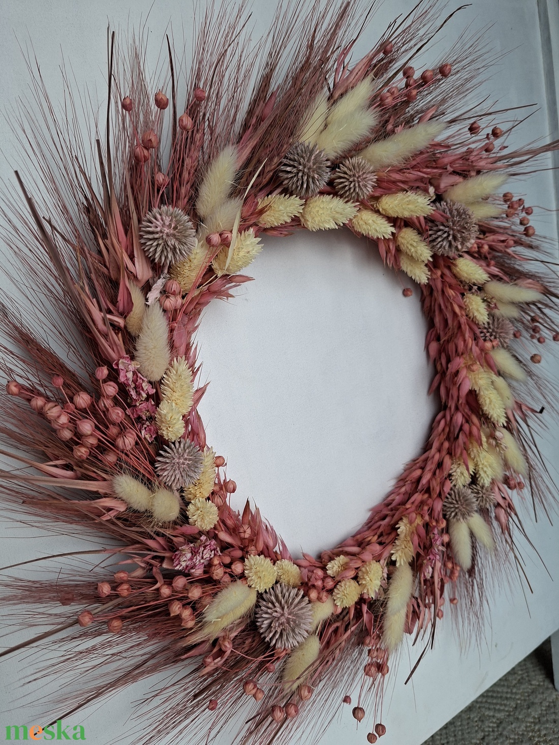 Szárazvirág koszorú - otthon & életmód - dekoráció - ajtó- és ablak dekoráció - ajtódísz & kopogtató - Meska.hu