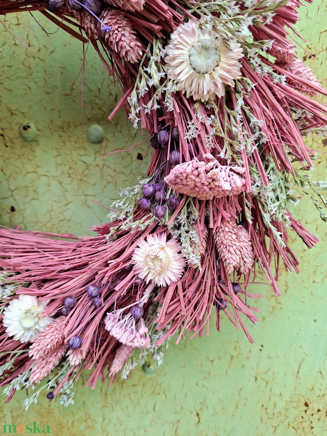 Szárazvirágos ajtódísz, koszorú - otthon & életmód - dekoráció - ajtó- és ablak dekoráció - ajtódísz & kopogtató - Meska.hu