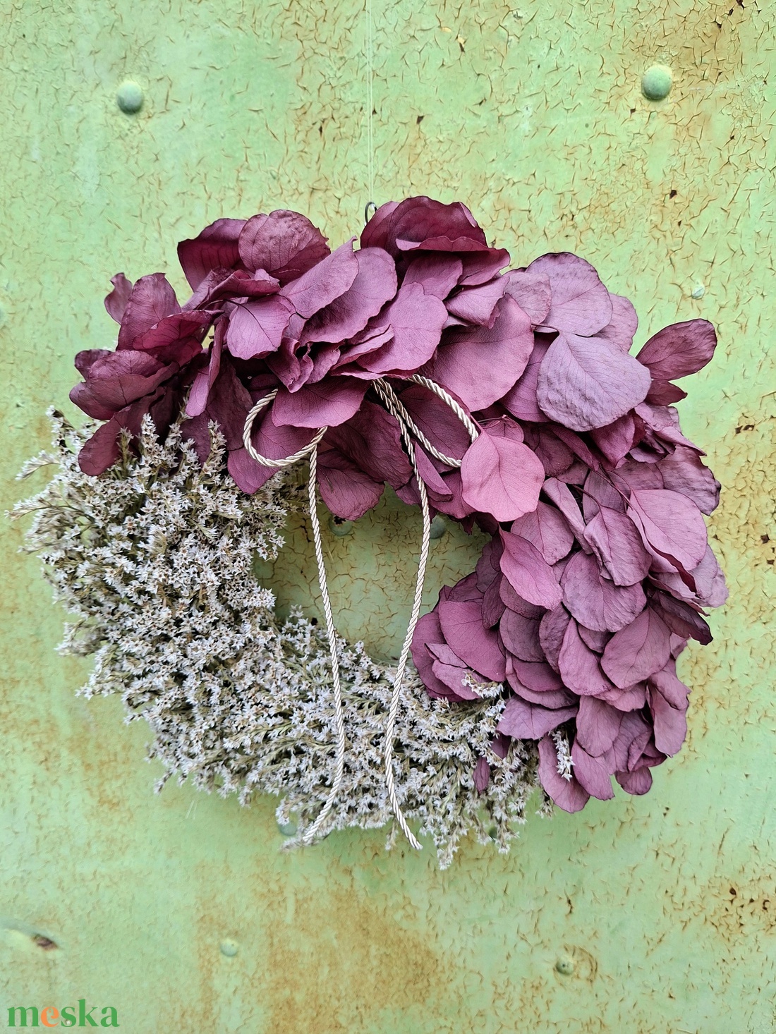 Ajtódísz eukaliptusszal és sóvirággal. - otthon & életmód - dekoráció - ajtó- és ablak dekoráció - ajtódísz & kopogtató - Meska.hu