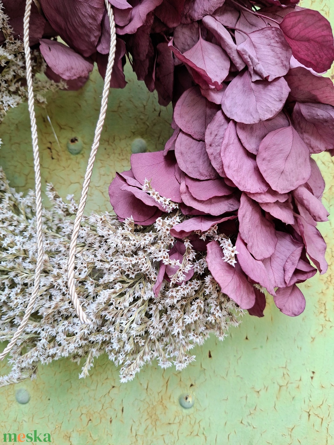 Ajtódísz eukaliptusszal és sóvirággal. - otthon & életmód - dekoráció - ajtó- és ablak dekoráció - ajtódísz & kopogtató - Meska.hu