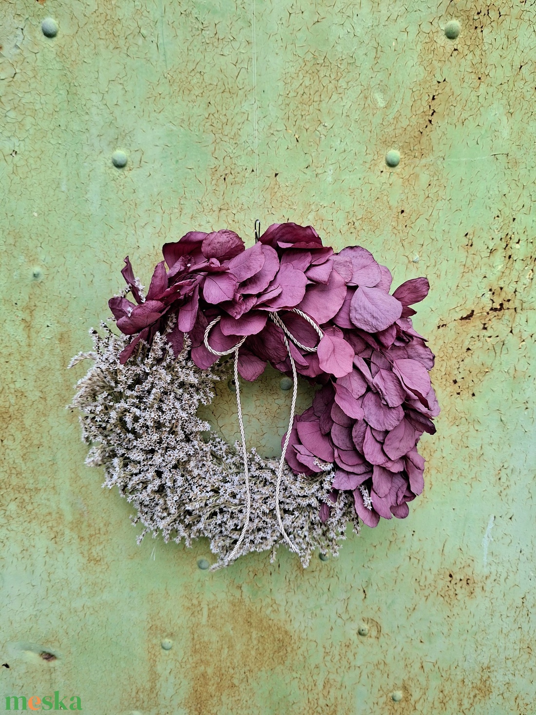 Ajtódísz eukaliptusszal és sóvirággal. - otthon & életmód - dekoráció - ajtó- és ablak dekoráció - ajtódísz & kopogtató - Meska.hu