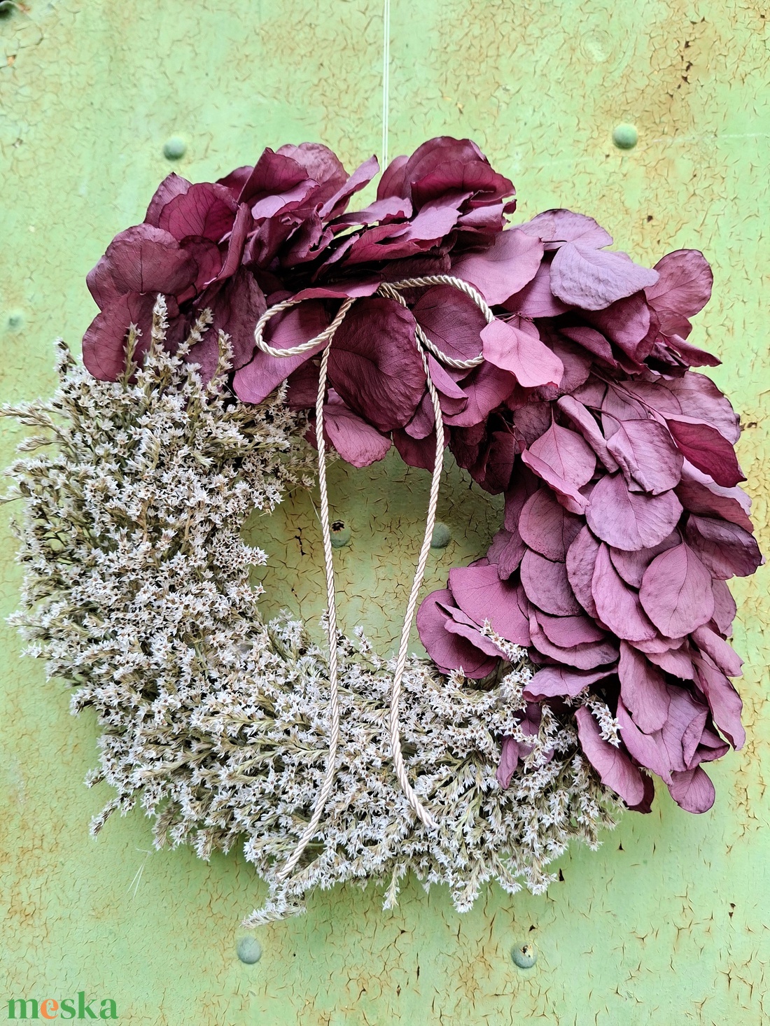 Ajtódísz eukaliptusszal és sóvirággal. - otthon & életmód - dekoráció - ajtó- és ablak dekoráció - ajtódísz & kopogtató - Meska.hu