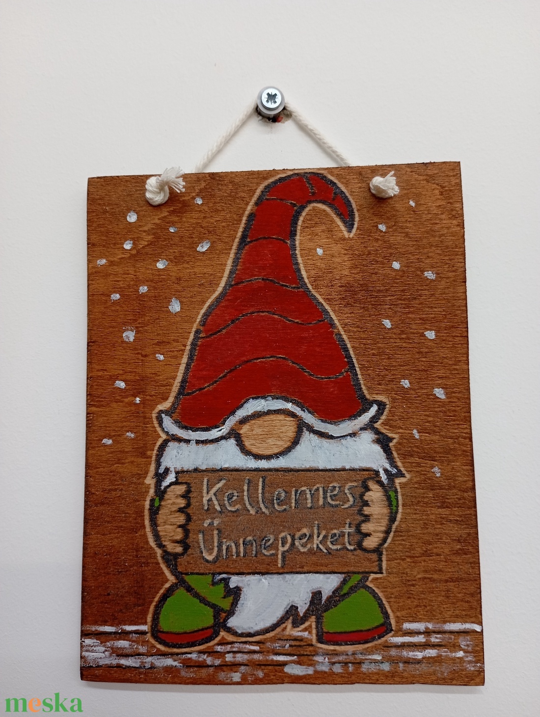 Karácsonyi Manó falidekor/ajtódísz  - karácsony - karácsonyi kültéri dekoráció - Meska.hu
