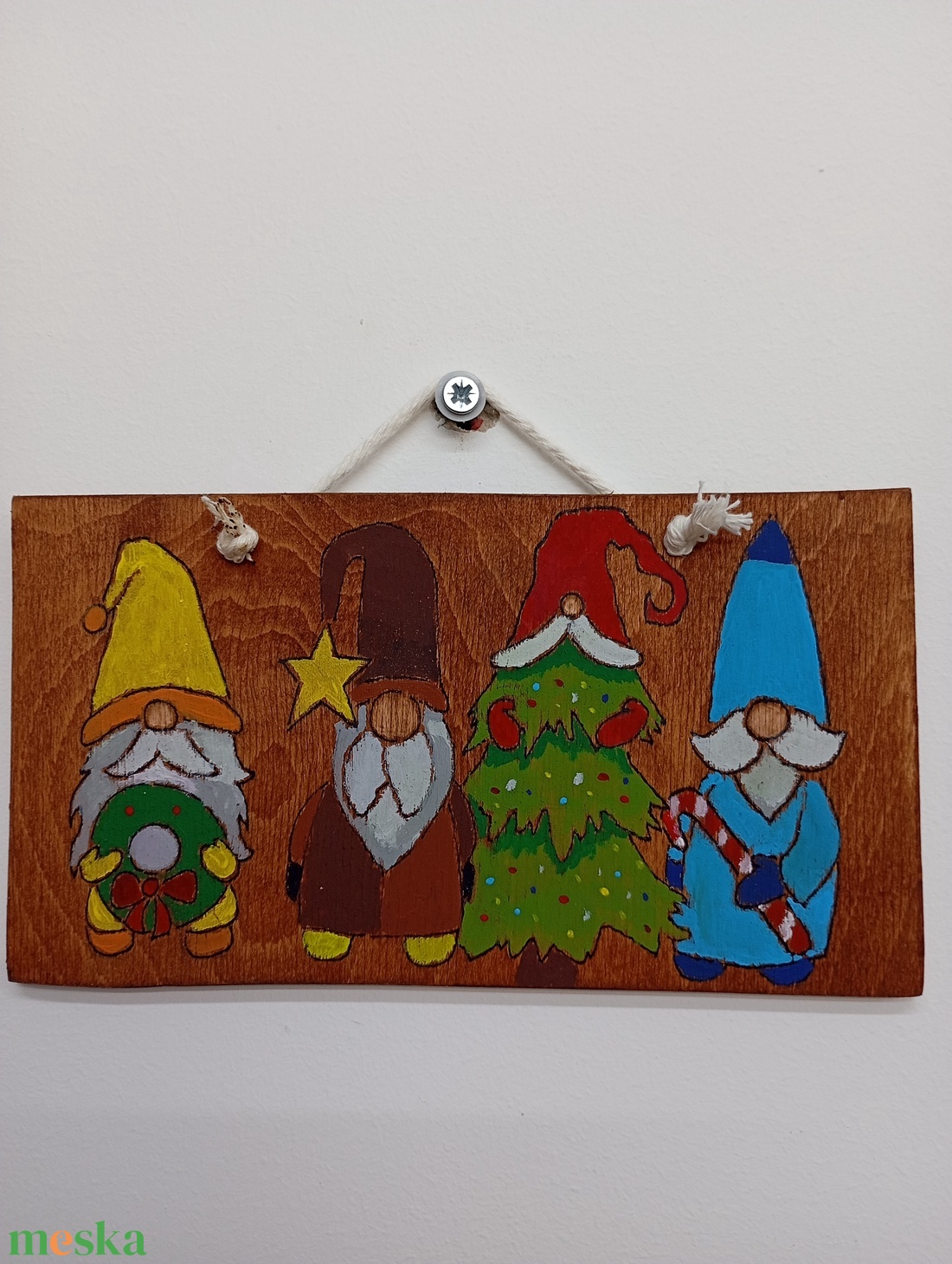 Karácsonyi manók  - karácsony - karácsonyi lakásdekoráció - karácsonyi ajtódíszek - Meska.hu