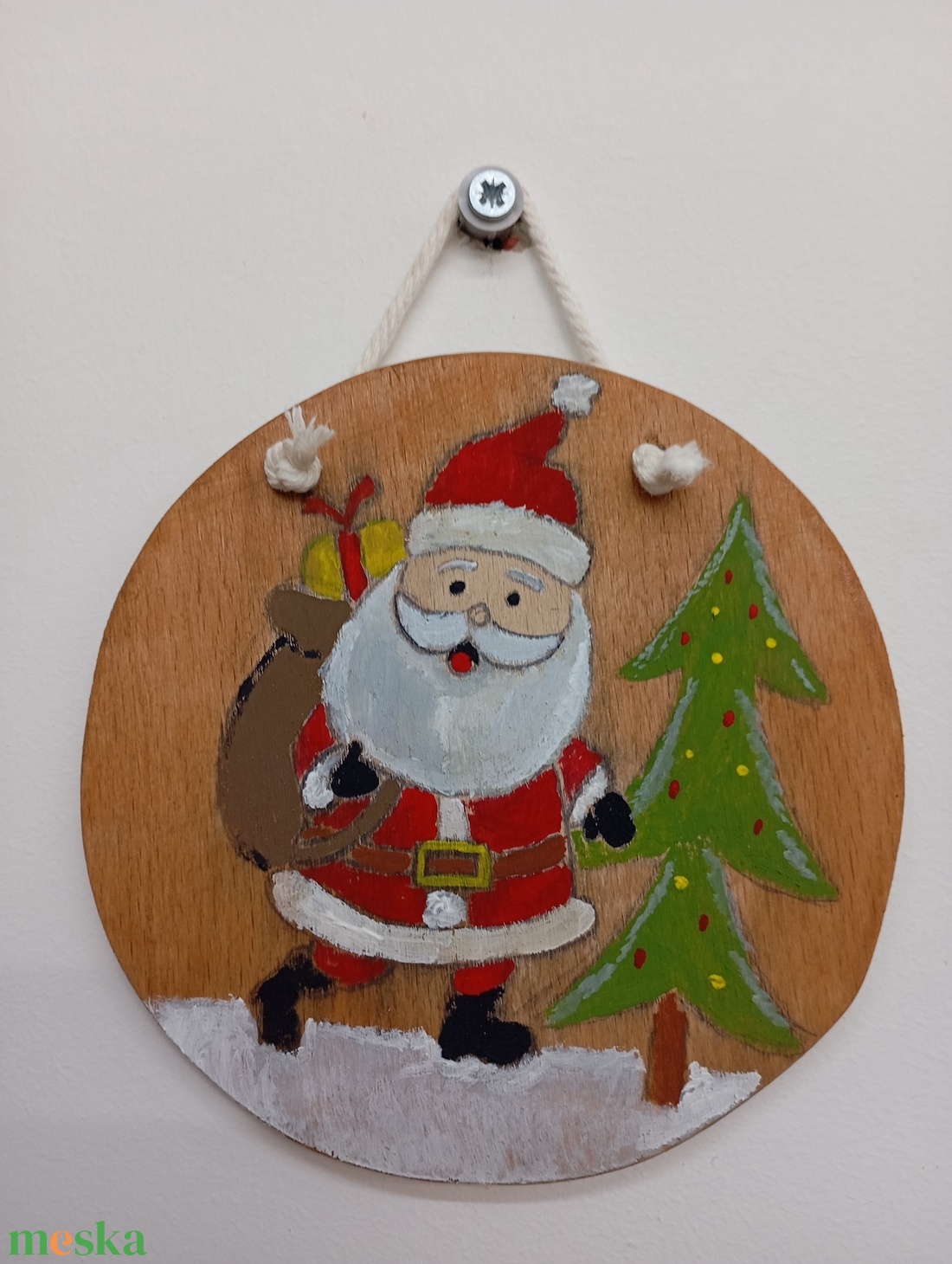 Télapó ajtódísz - karácsony - karácsonyi lakásdekoráció - karácsonyi ablakdíszek, ablakmatricák - Meska.hu