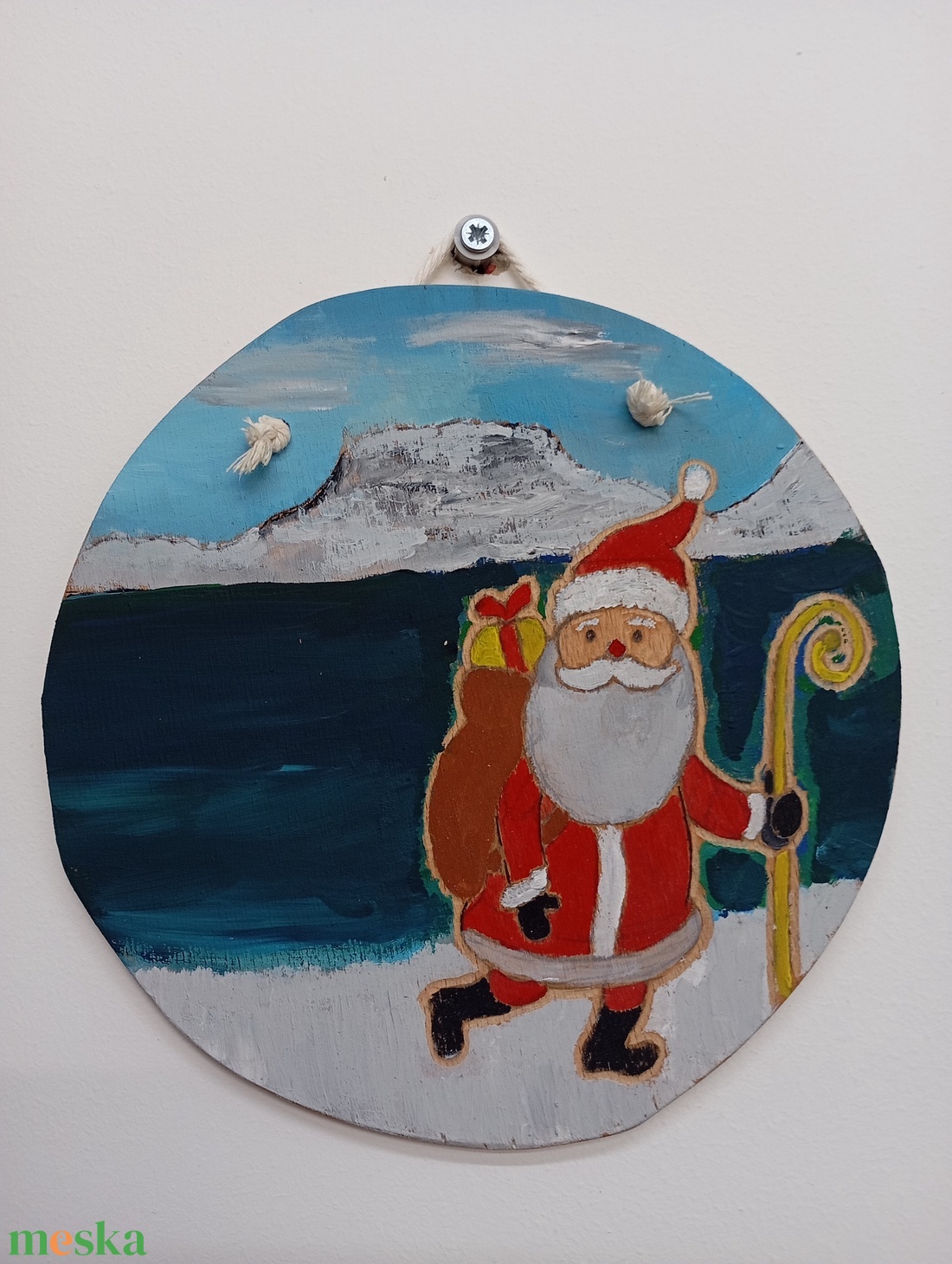 A balatoni télapó falidekor/ajtódísz - karácsony - adventi díszek - adventi ajtódísz - Meska.hu