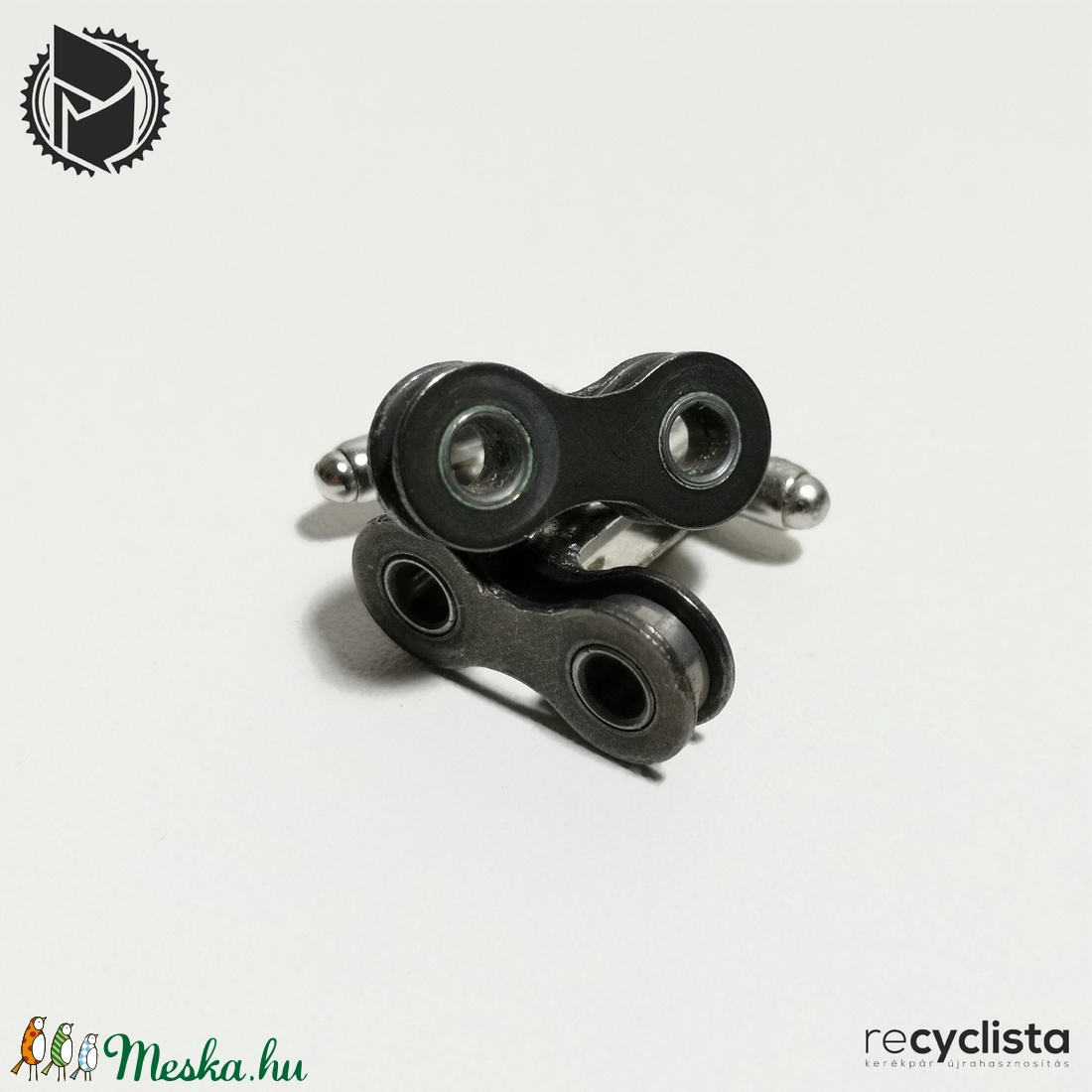 recyclock CFL-052 mandzsetta újrahasznosított kerékpár láncból - ékszer - mandzsettagomb - Meska.hu