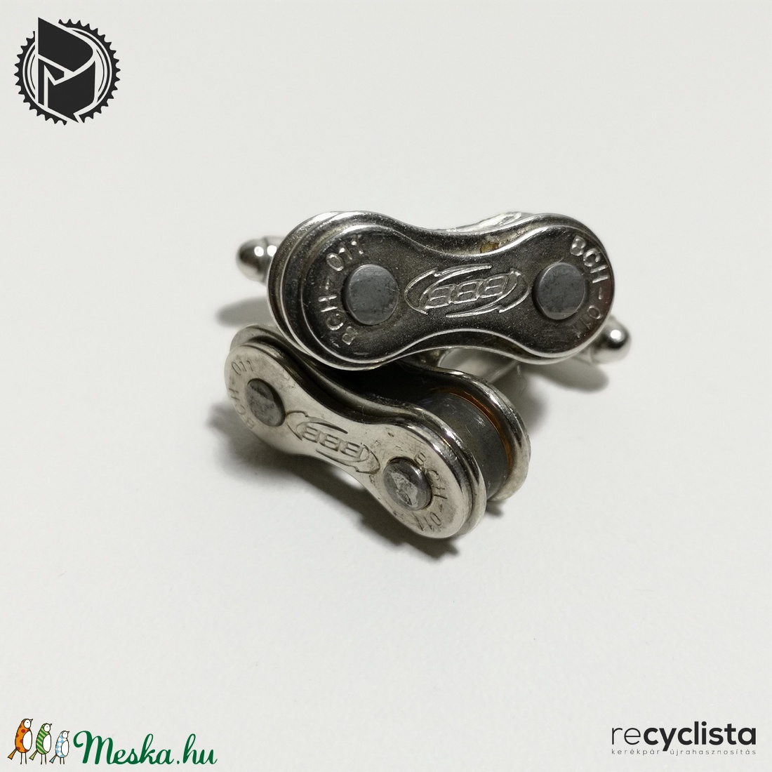 recyclock CFL-053 mandzsetta újrahasznosított kerékpár láncból - ékszer - mandzsettagomb - Meska.hu