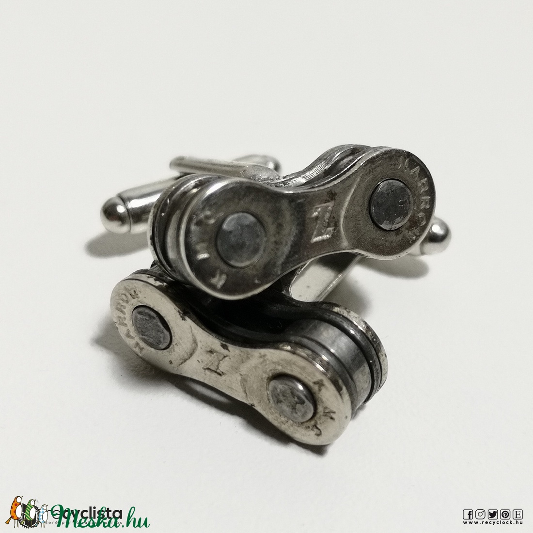 recyclock CFL-055 mandzsetta újrahasznosított kerékpár láncból - ékszer - mandzsettagomb - Meska.hu