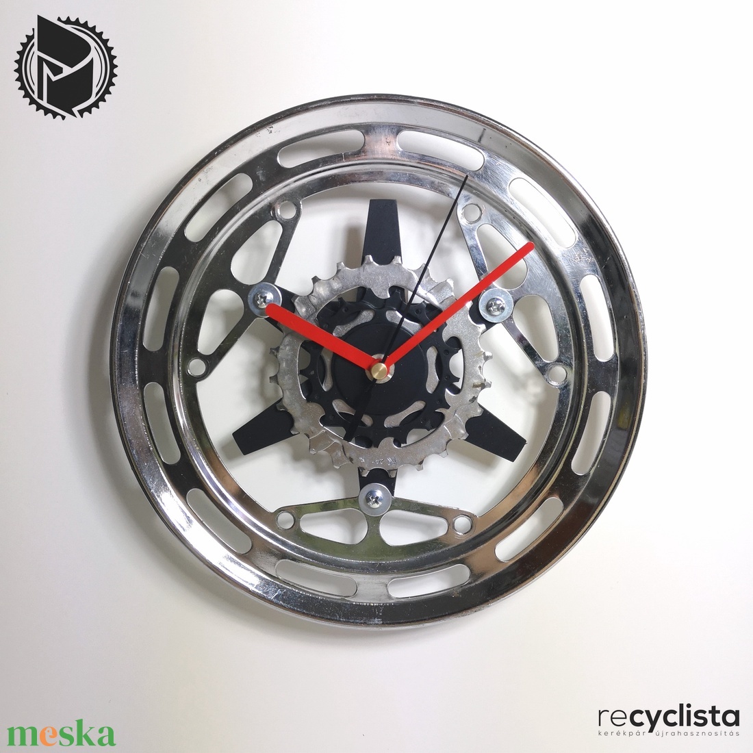 recyclock MES-009 - falióra újrahasznosított kerékpár alkatrészből - otthon & lakás - dekoráció - fali és függő dekoráció - falióra & óra - Meska.hu