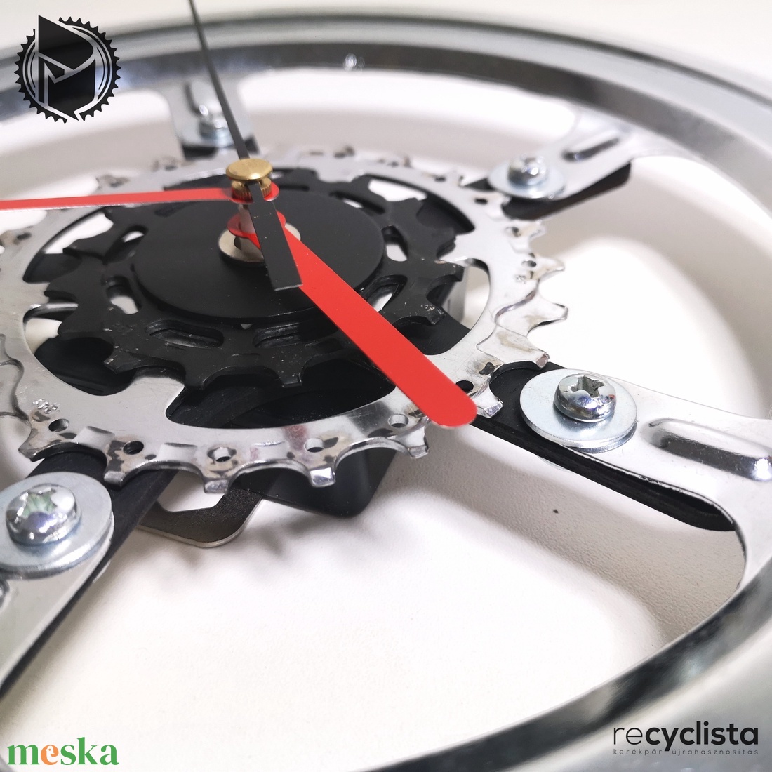recyclock MES-013 - falióra újrahasznosított kerékpár alkatrészből - otthon & életmód - dekoráció - fali és függő dekoráció - falióra & óra - Meska.hu