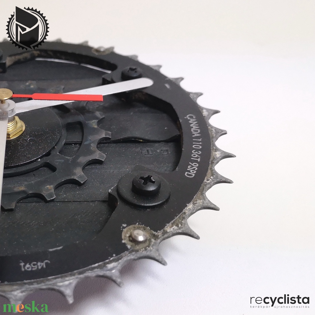 recyclock MES-S-007 - falióra újrahasznosított kerékpár alkatrészből - otthon & életmód - dekoráció - fali és függő dekoráció - falióra & óra - Meska.hu