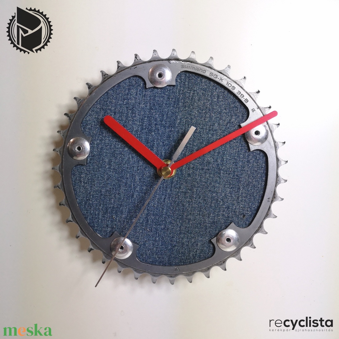 recyclock MES-S-008 - falióra újrahasznosított kerékpár alkatrészből - otthon & életmód - dekoráció - fali és függő dekoráció - falióra & óra - Meska.hu