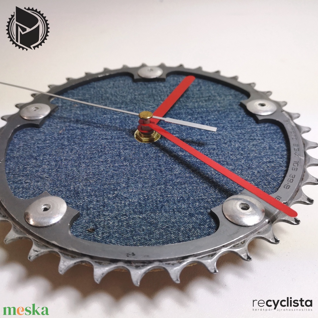 recyclock MES-S-008 - falióra újrahasznosított kerékpár alkatrészből - otthon & életmód - dekoráció - fali és függő dekoráció - falióra & óra - Meska.hu