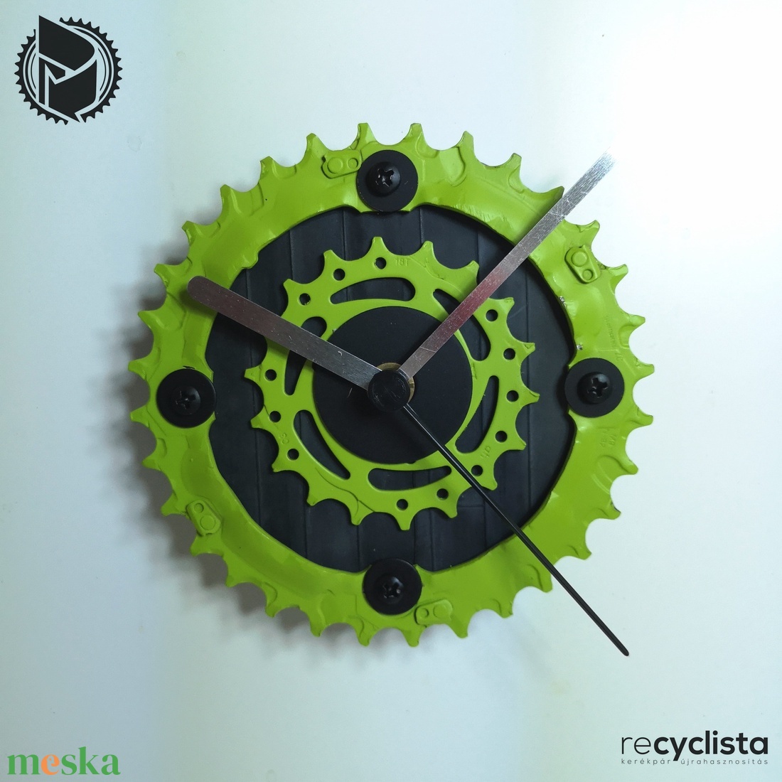 recyclock MES-S-009 - falióra újrahasznosított kerékpár alkatrészből - otthon & életmód - dekoráció - fali és függő dekoráció - falióra & óra - Meska.hu