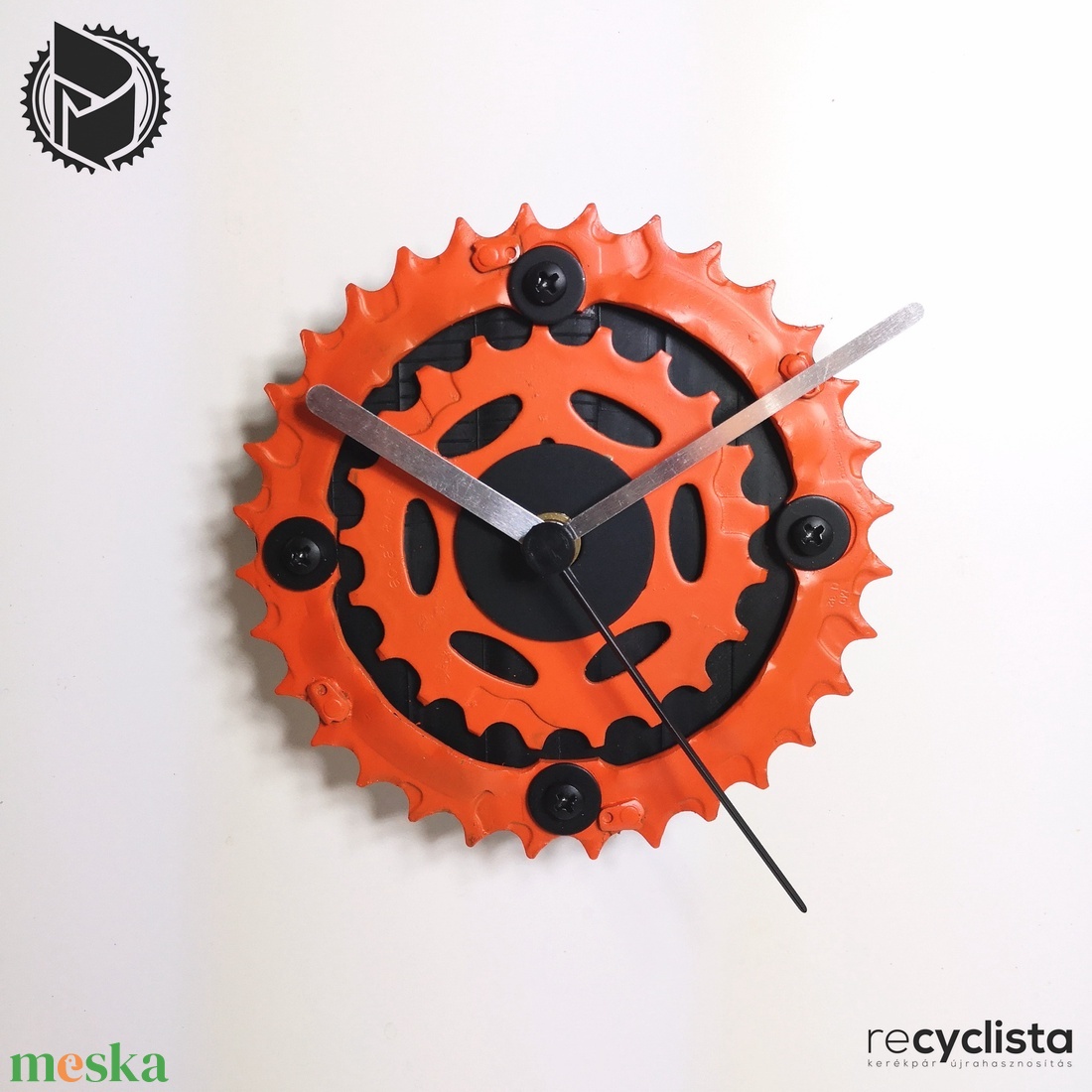 recyclock MES-S-010 - falióra újrahasznosított kerékpár alkatrészből - otthon & életmód - dekoráció - fali és függő dekoráció - falióra & óra - Meska.hu